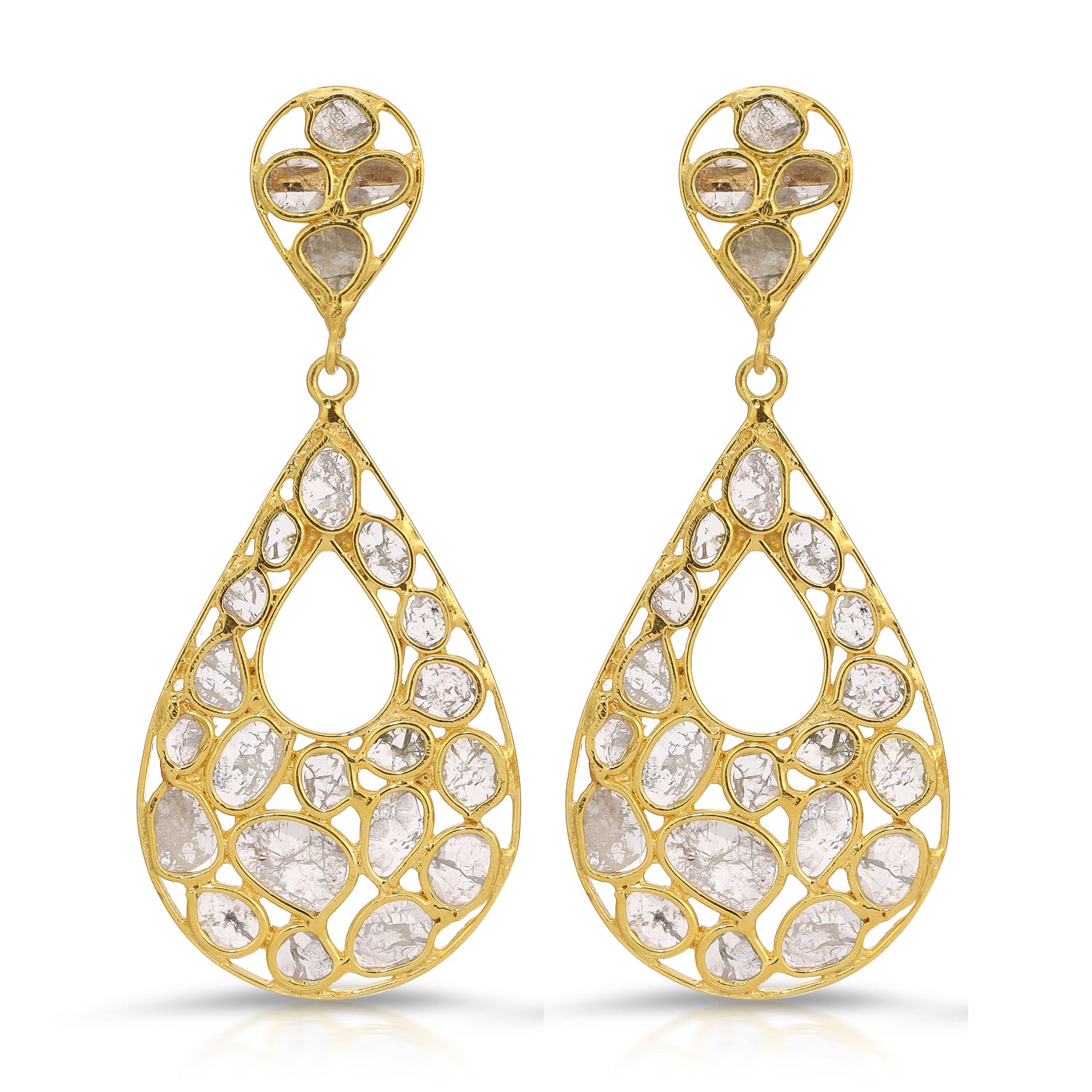 Diaphanous Pear Hoop Ring Earrings