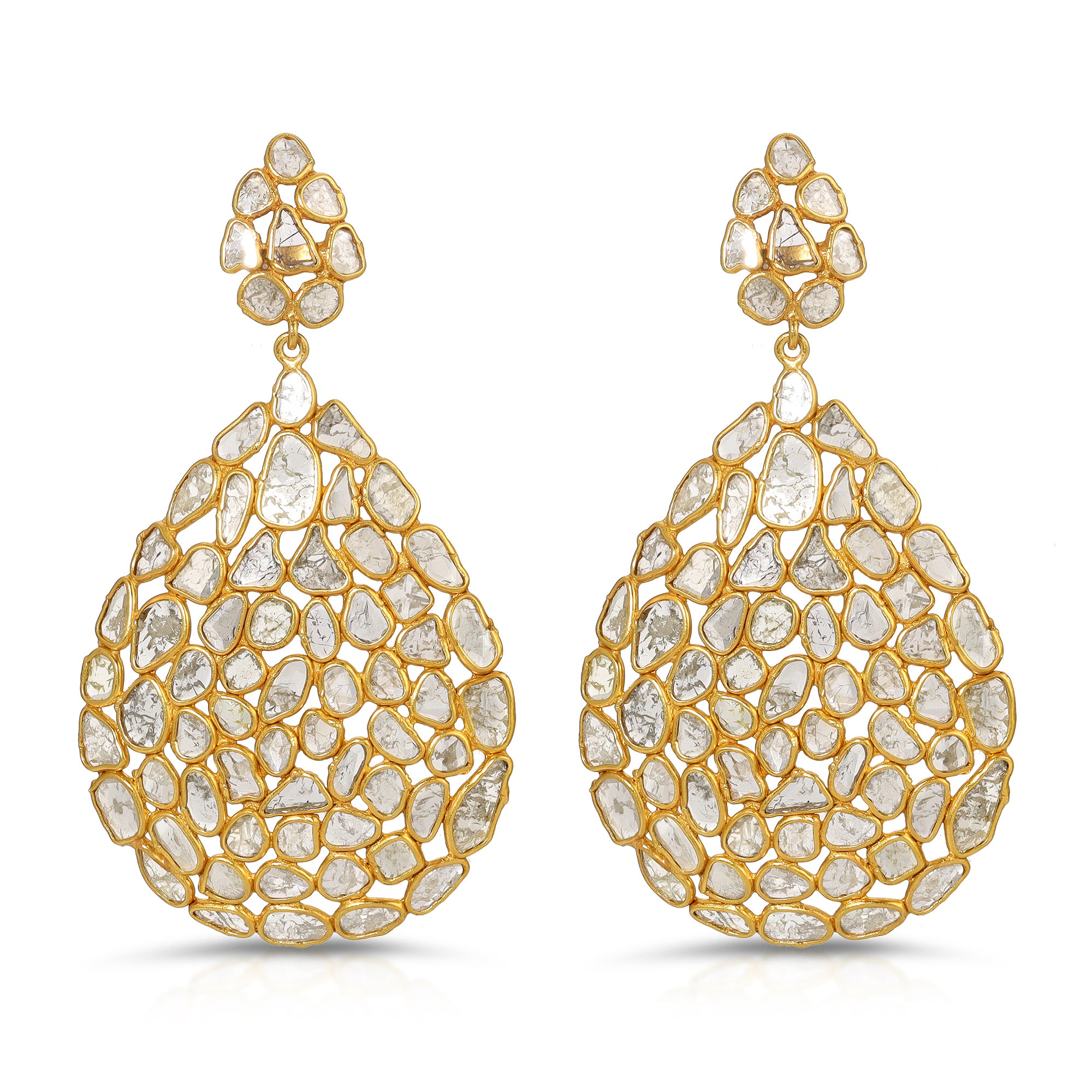 Diaphanous Diamonds Pear Drop Chandelier Earrings