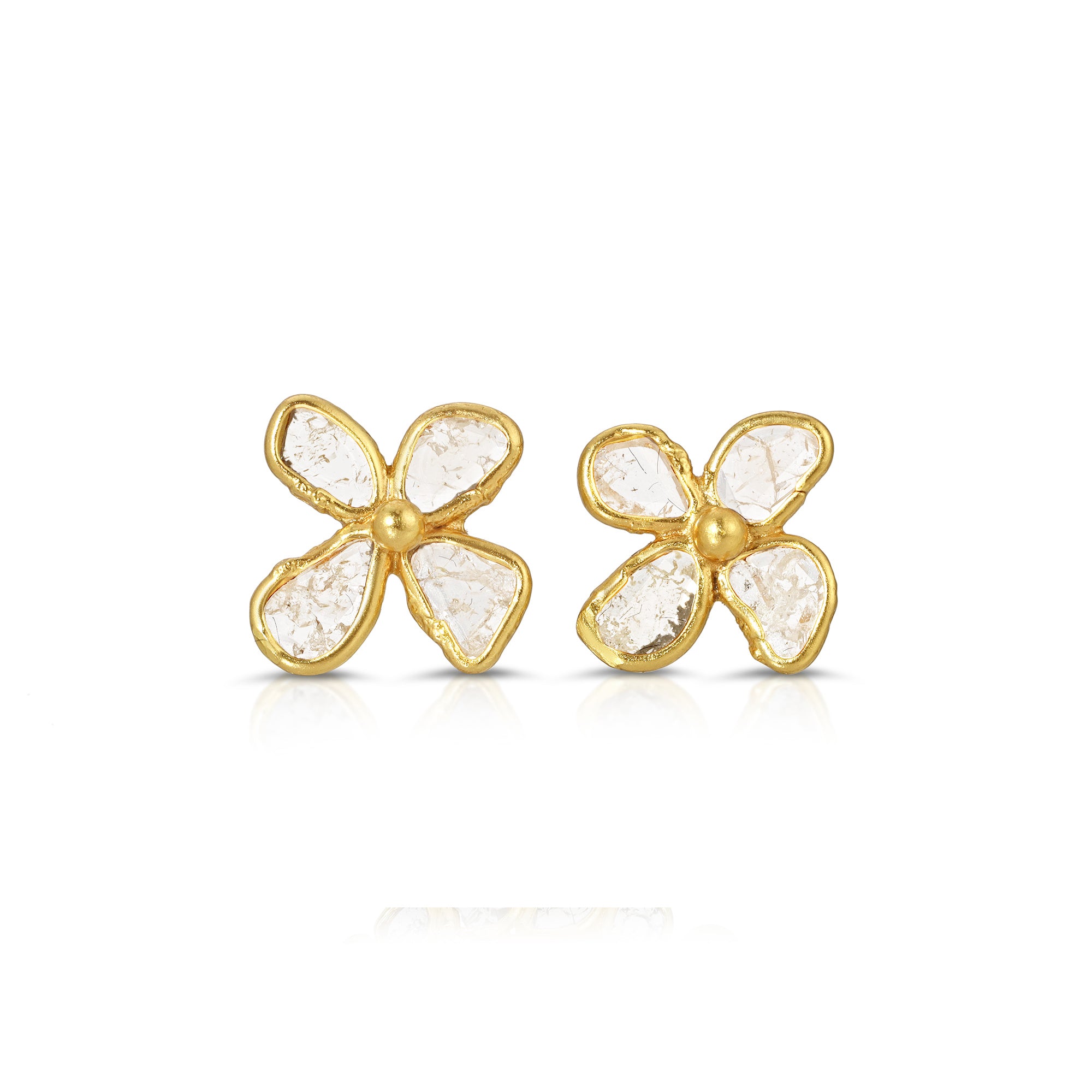 Diaphanous Diamonds Petit Floral Studs