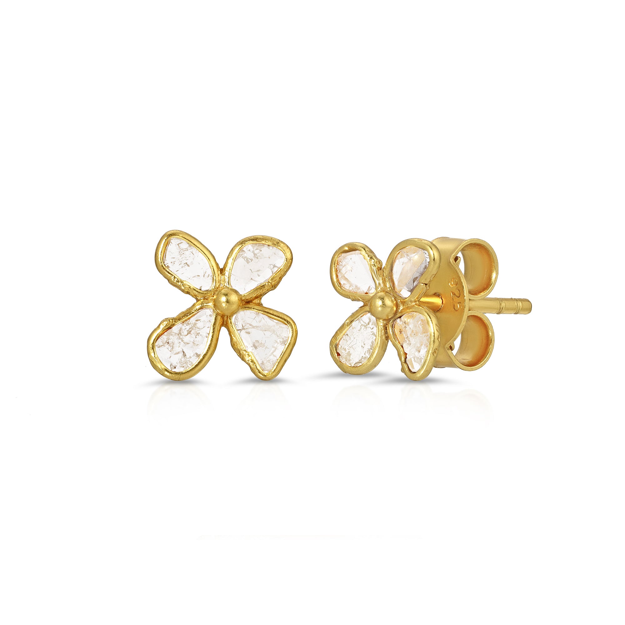 Diaphanous Diamonds Petit Floral Studs