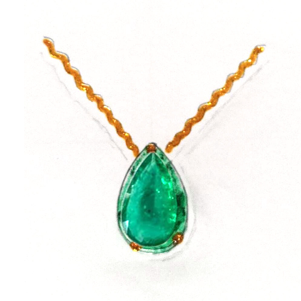 Certified Emerald Pear Drop Pendant