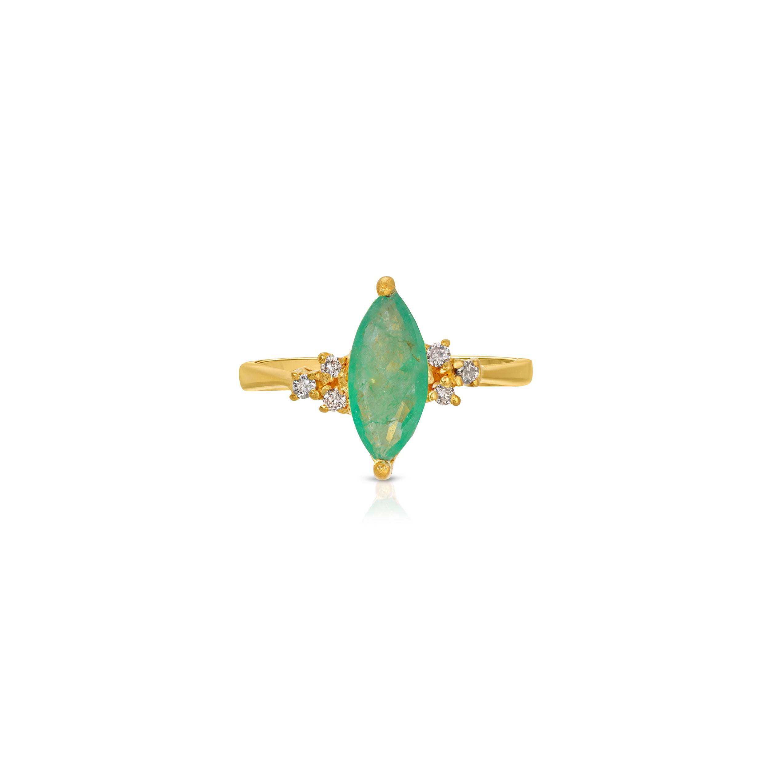 Emerald Cats Eye Diamond Dress Ring
