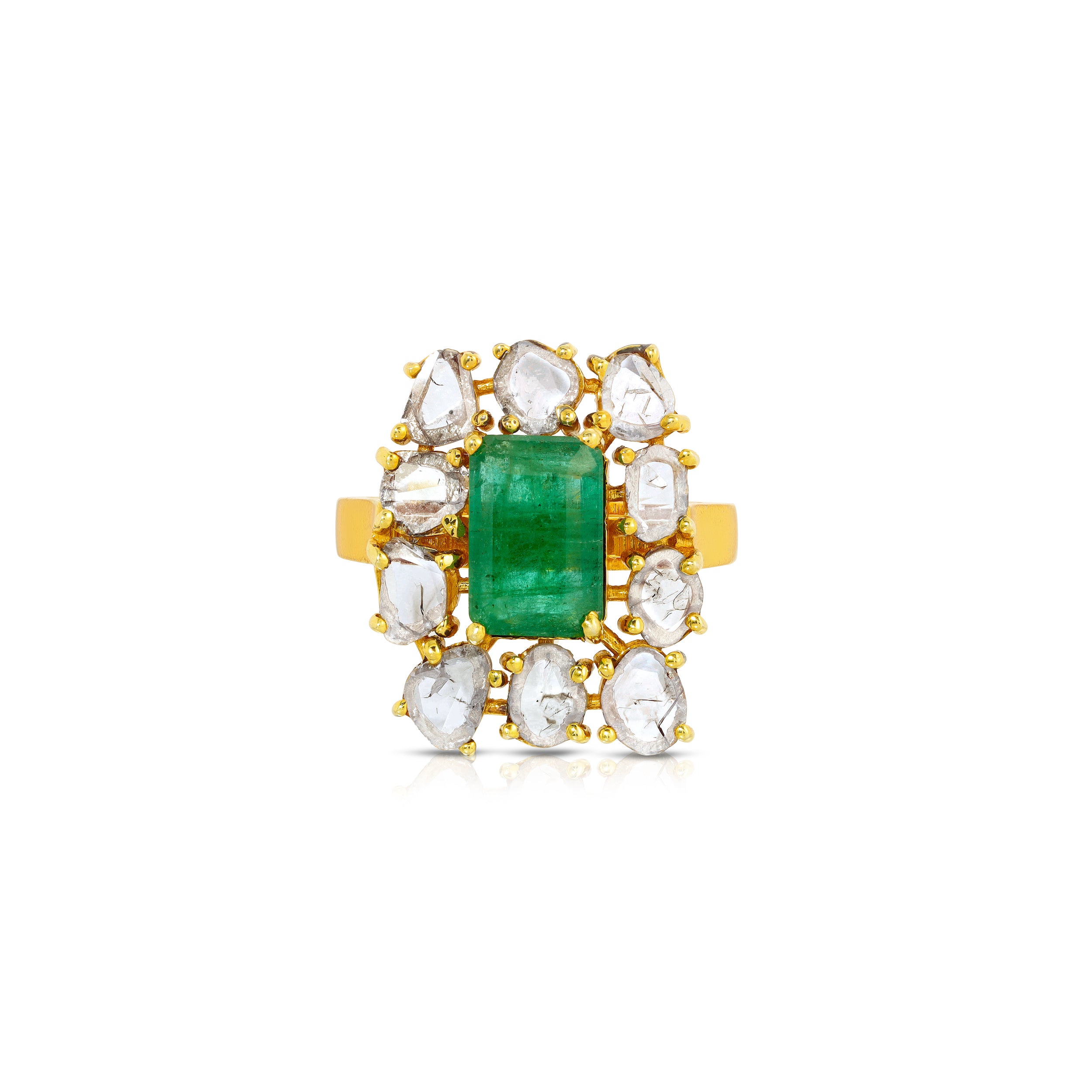 Ethereal Emerald Diamond Dress Ring