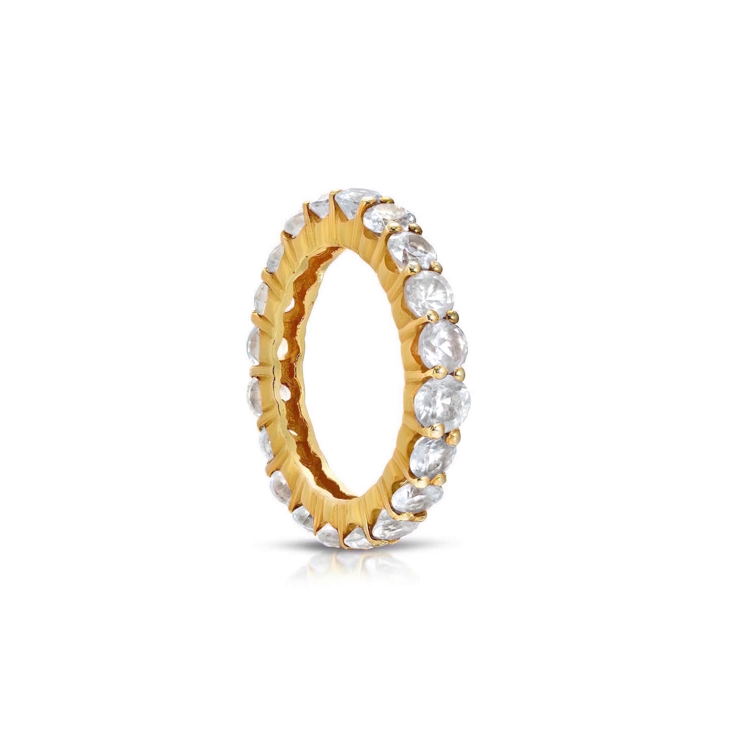 Glacier White Sapphire Eternity Band