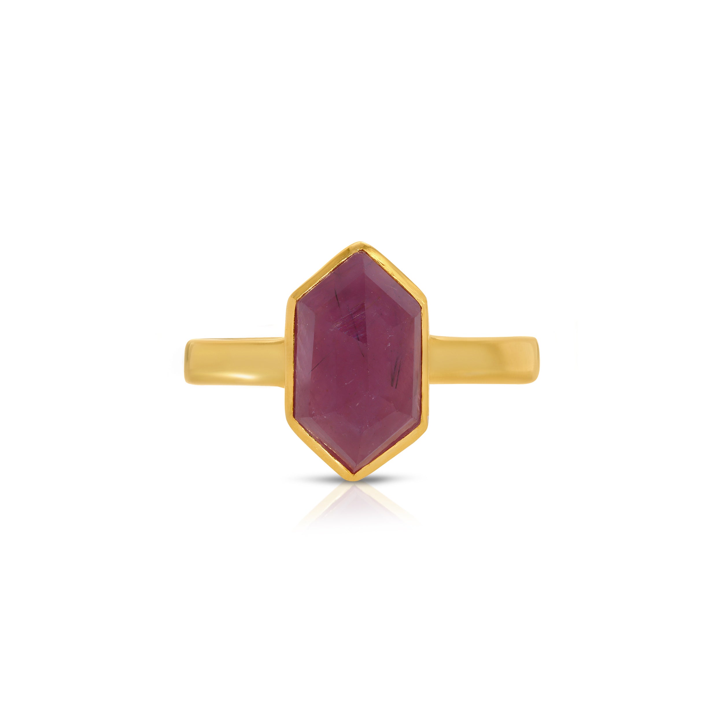 Honeycomb Magenta Sapphire Ring
