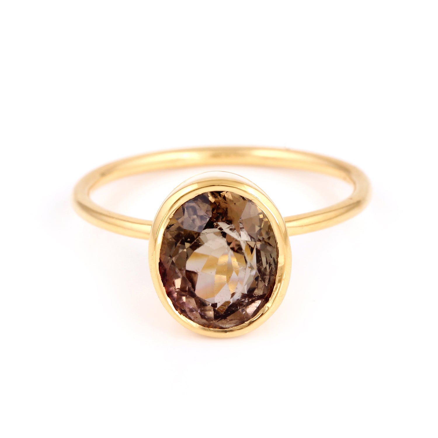 Chocolate Tourmaline Signet Ring