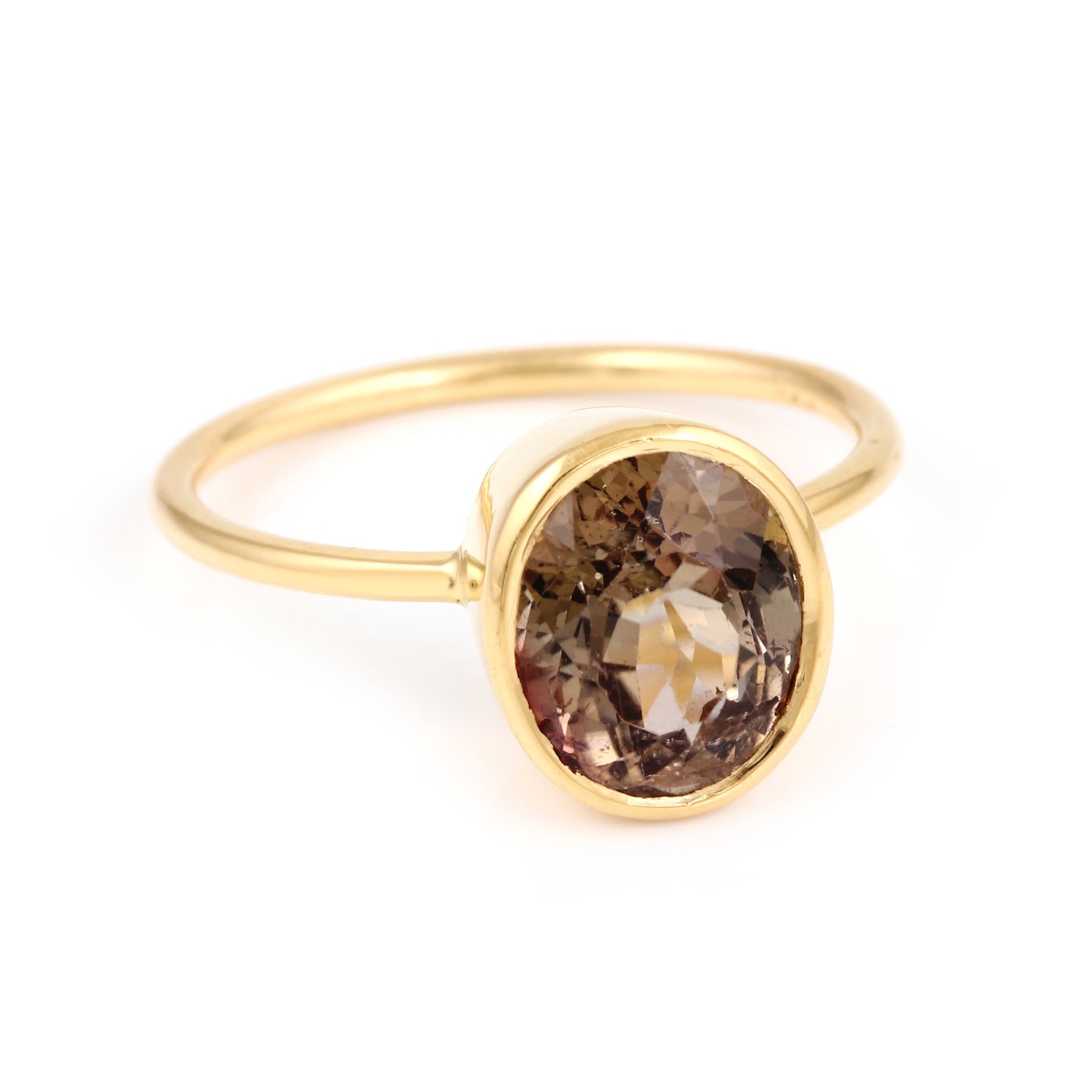 Chocolate Tourmaline Signet Ring