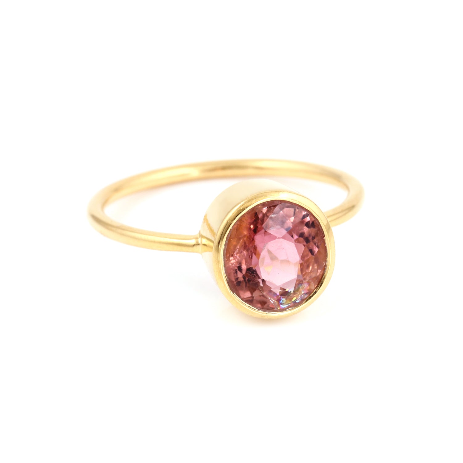 Pink Currant Tourmaline Signet Ring