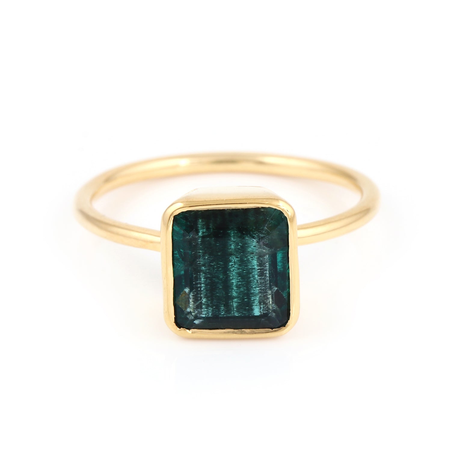 Azure Square Tourmaline Signet Ring