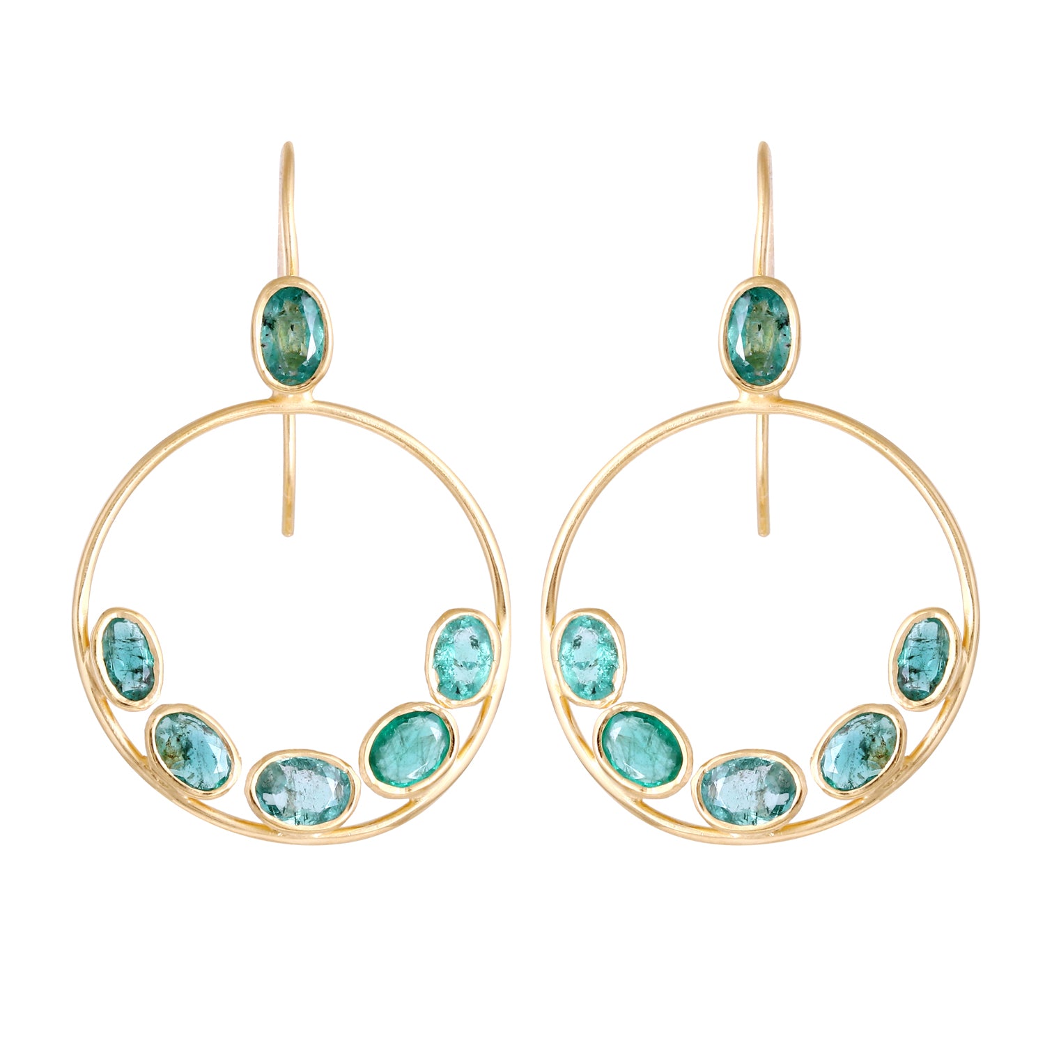 Lulu Emerald Oval Hoops