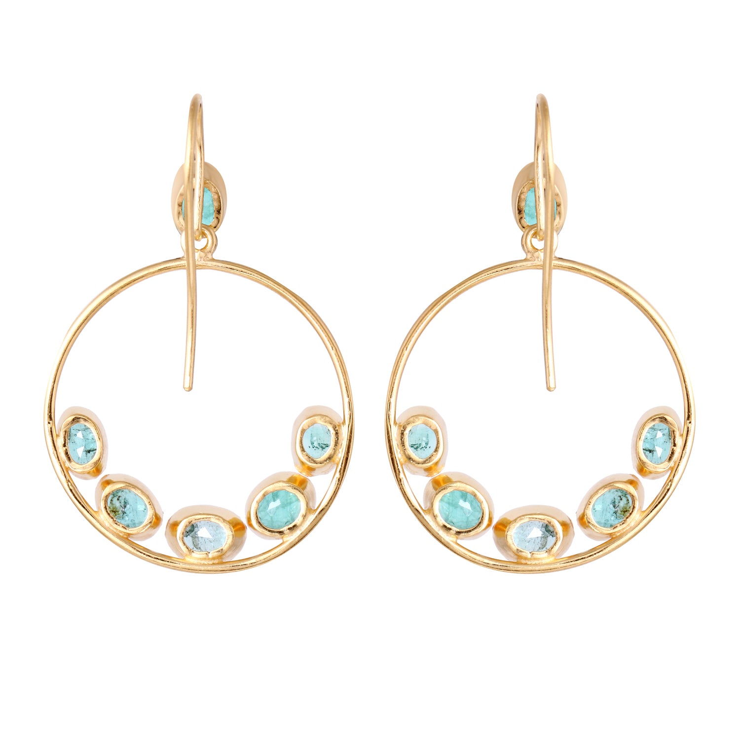 Lulu Emerald Oval Hoops