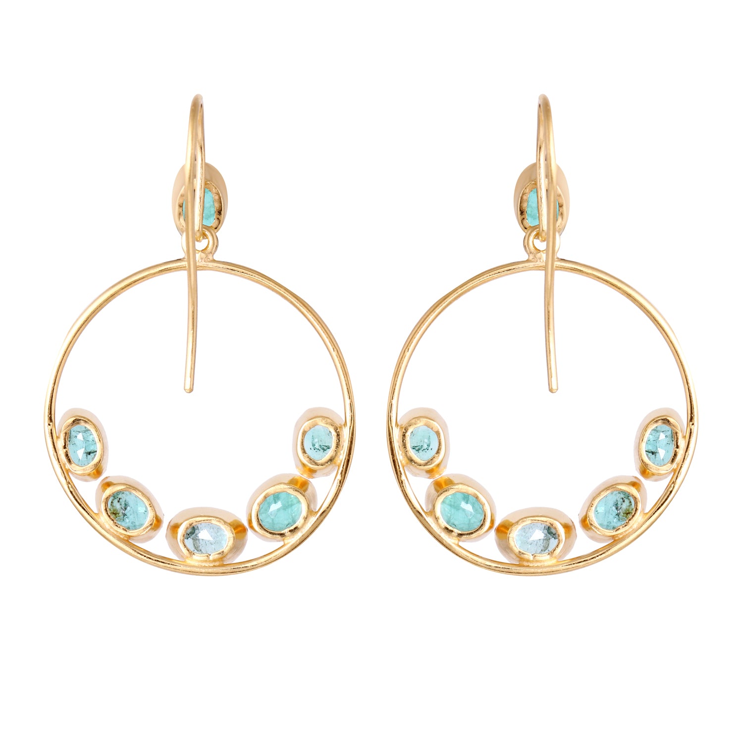 Lulu Emerald Oval Hoops