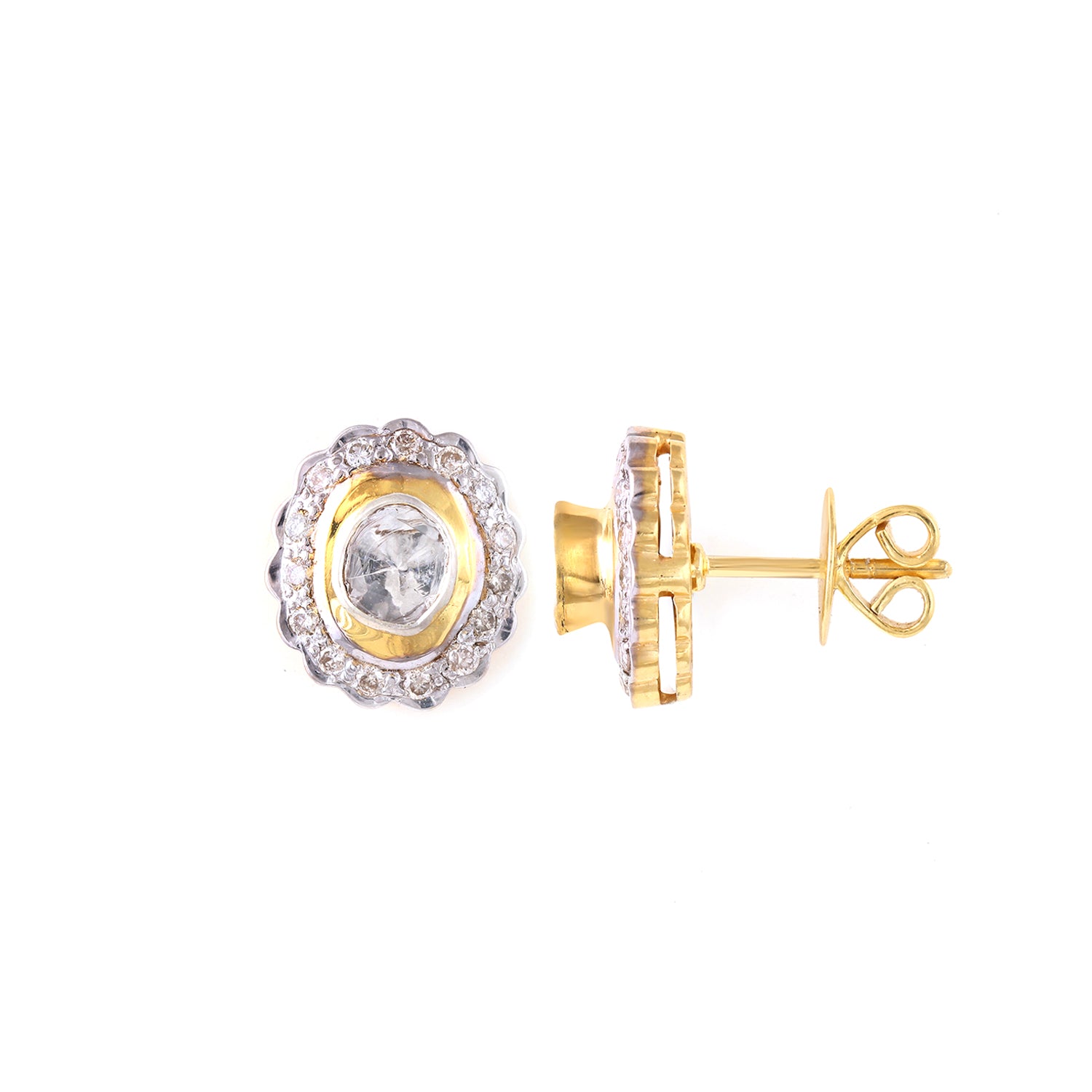 Diamond Polki Victorian Studs