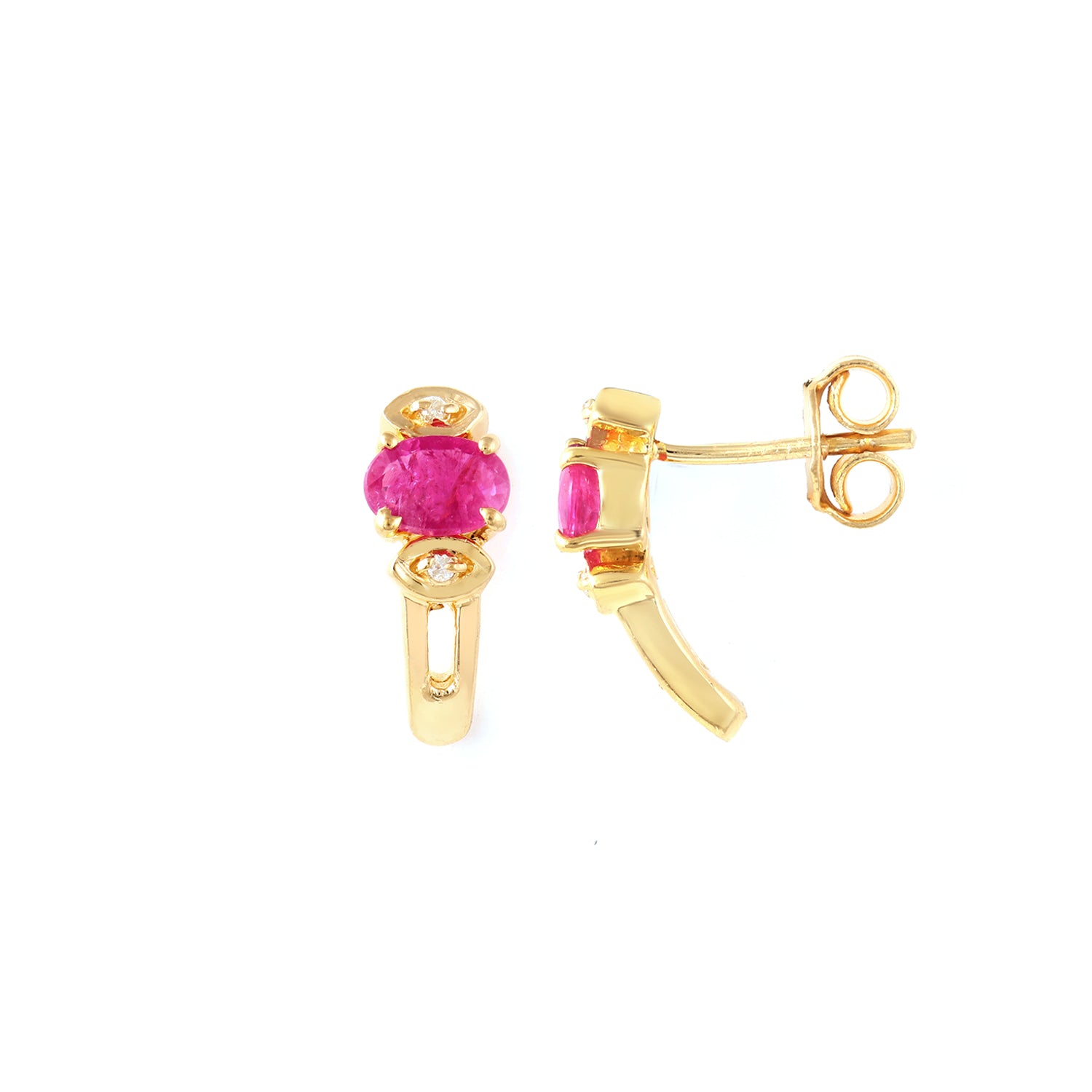 Ruby Diamond Curvee Studs