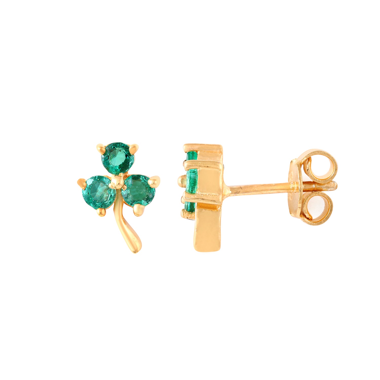 Emerald Clover Studs