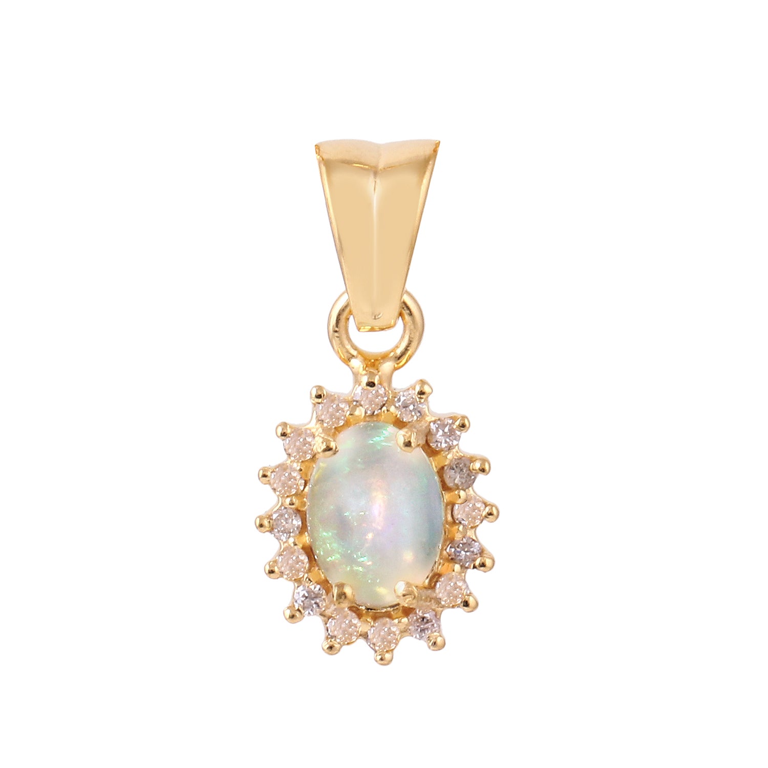 Opal Diamond Cluster Petite Pendant CAN RELEASE WITH 30 DAY DELIVERY