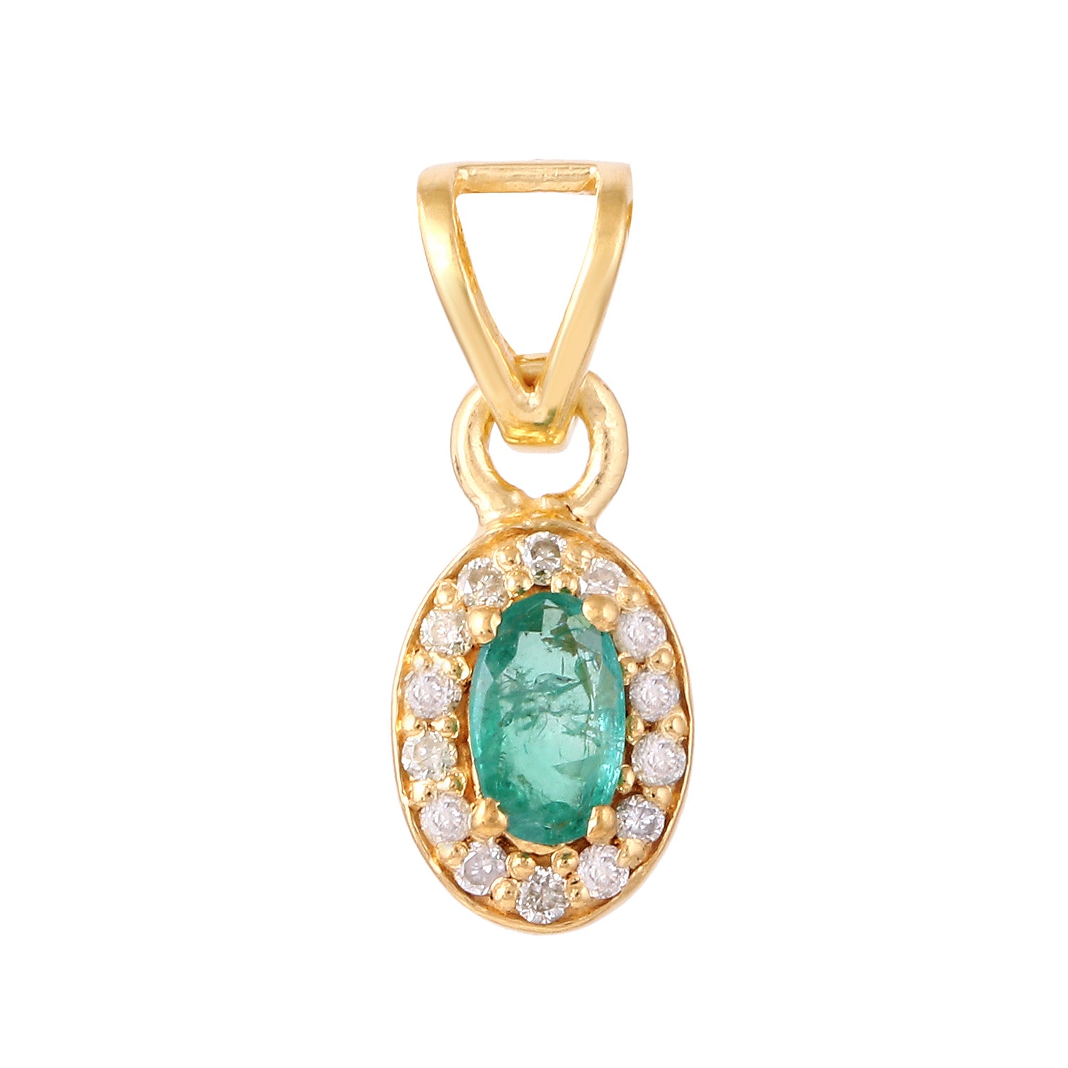Petite Emerald Diamond Cluster Pendant