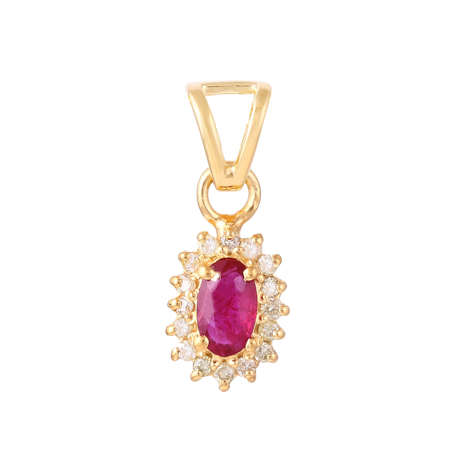 Petite Ruby Diamond Cluster Pendant