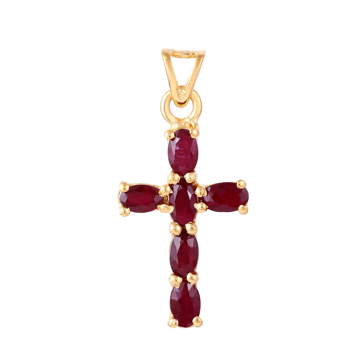 Ruby Cross Pendant