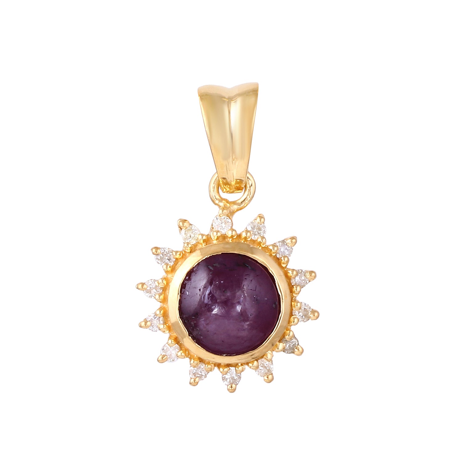 Ruby Diamond Sun Pendant