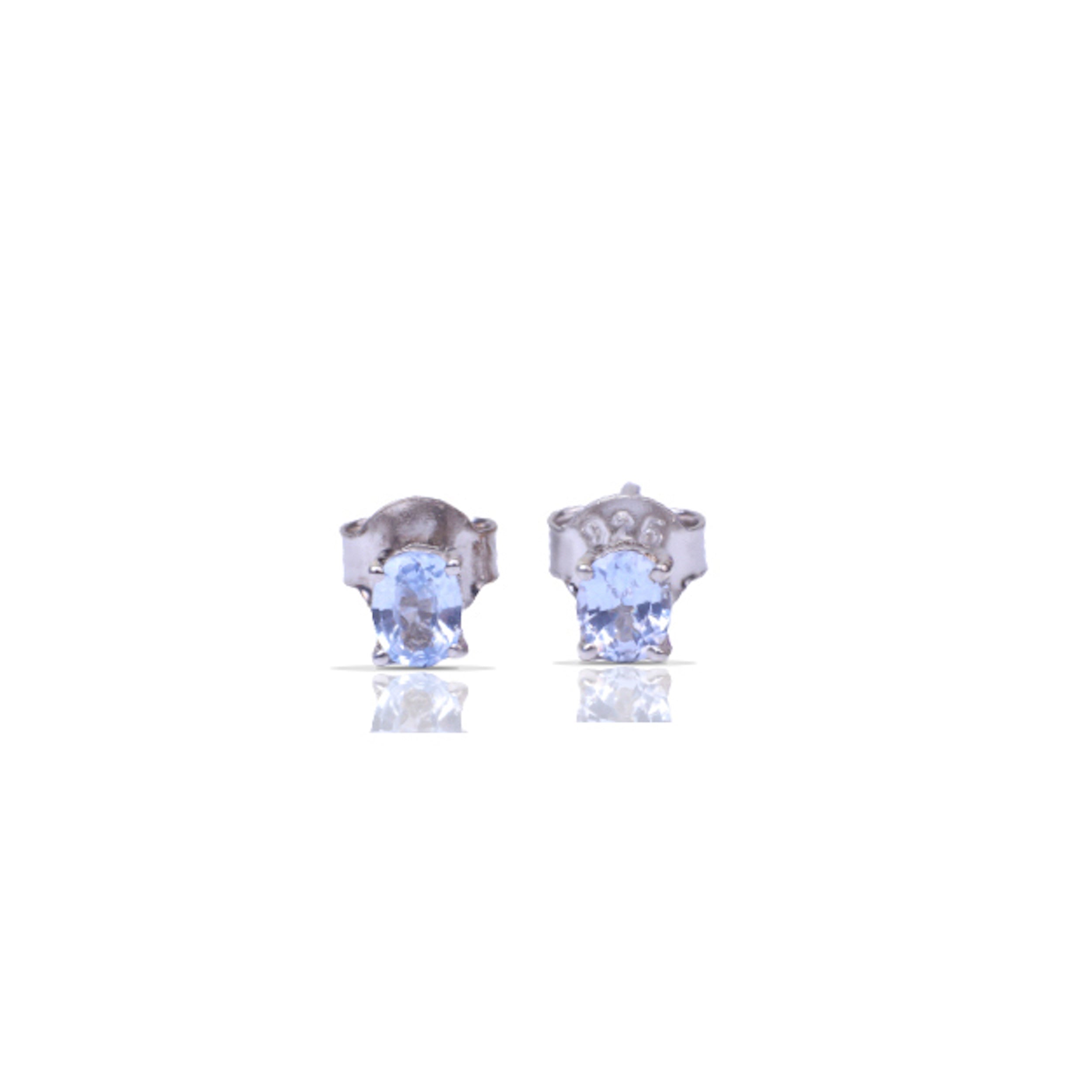 Ice Blue Sapphire Stud Earrings