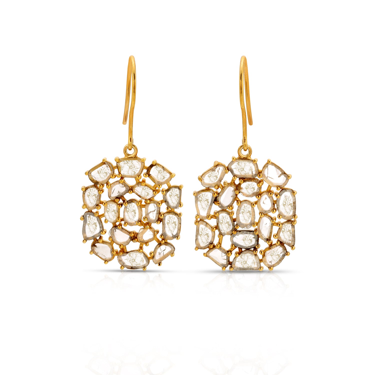 Diaphanous Diamonds Abstract Drop Earrings