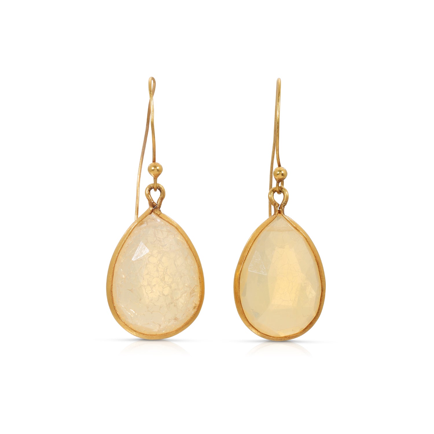 Golden Orange Moonstone Drop Earrings