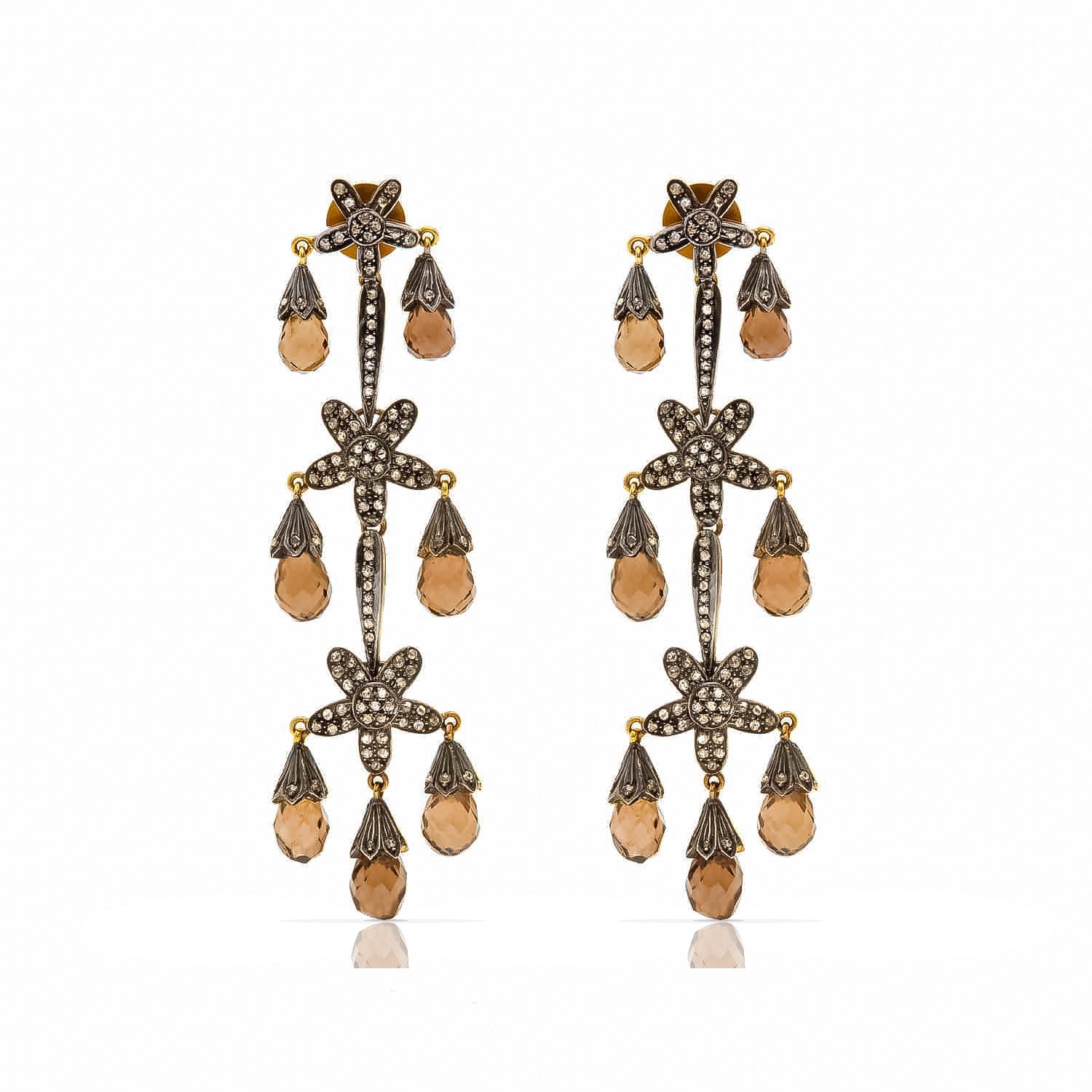 Diamond Quartz Chandelier outlet Earrings