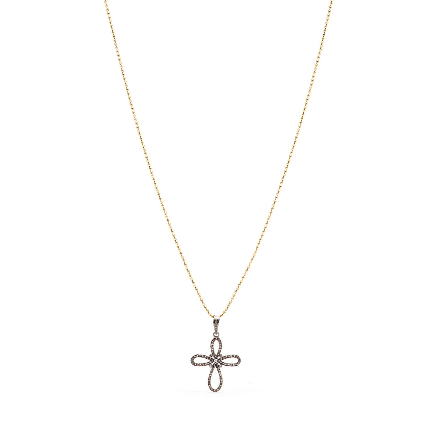 Diamond Flower Cross Gold Chain