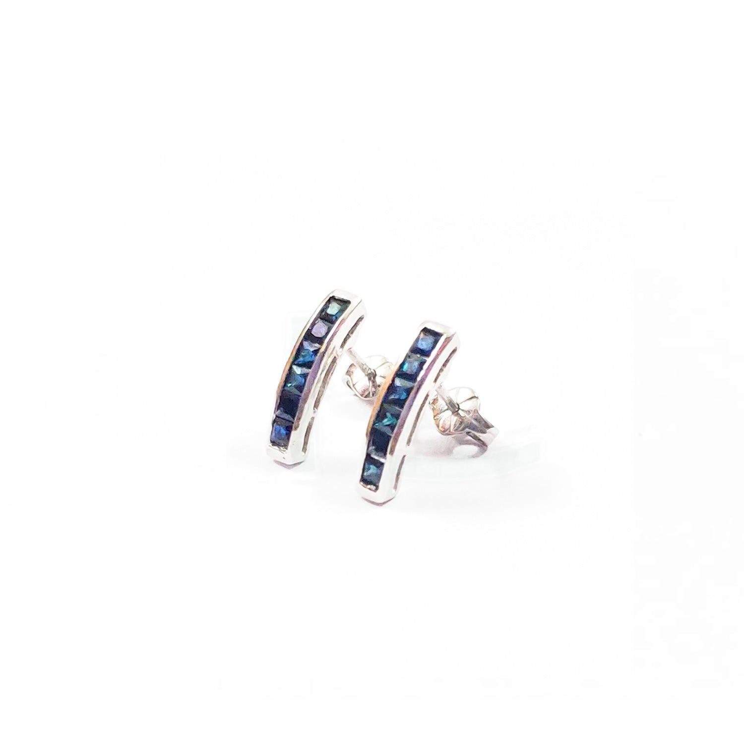 Sapphire Baguette Sticks-Earrings-Jaipur Atelier