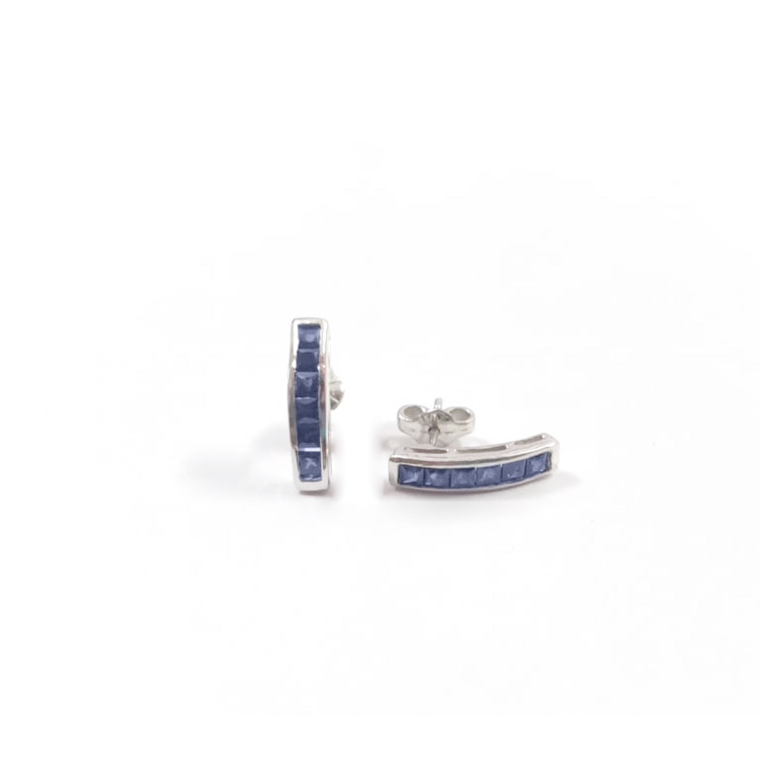 Sapphire Baguette Sticks-Earrings-Jaipur Atelier