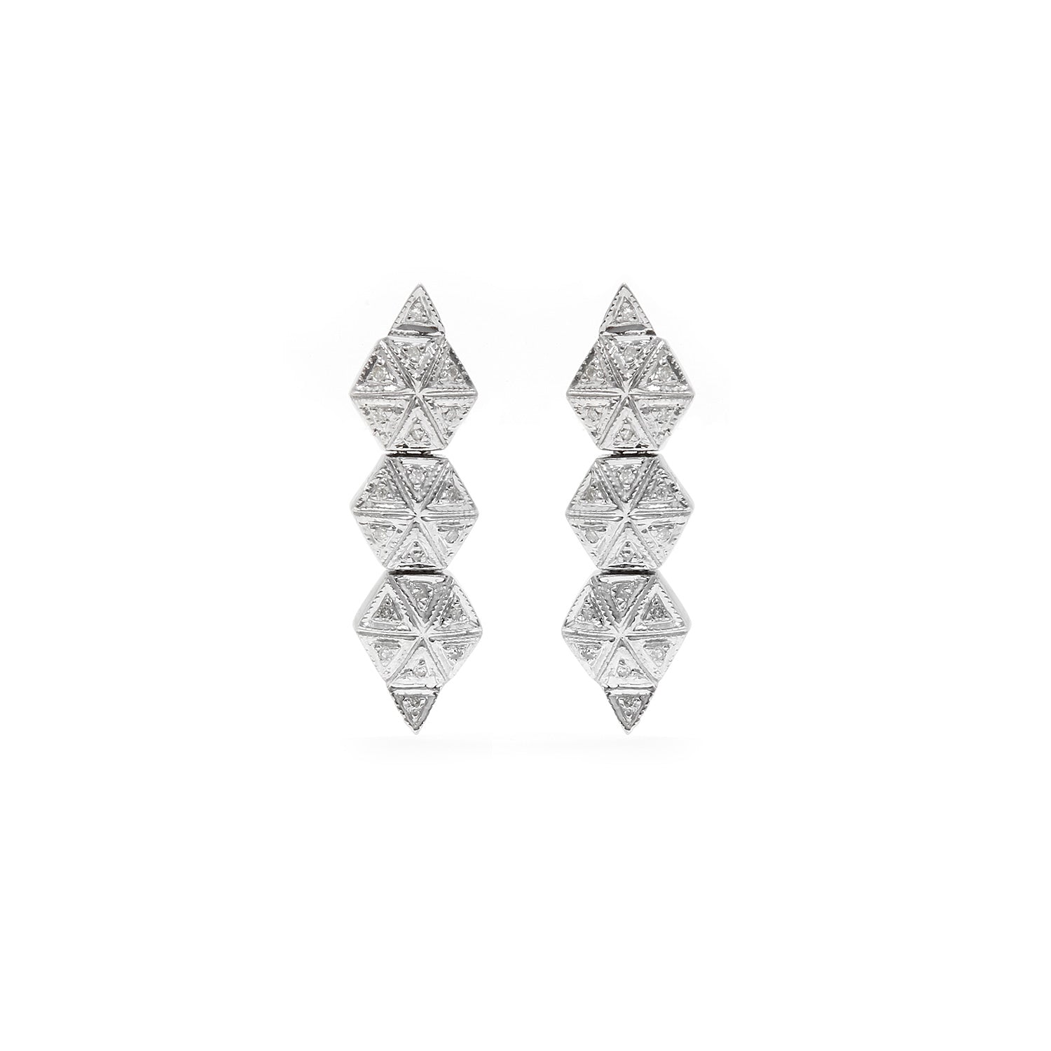 Diamond Chain Hex Earrings-Earrings-Jaipur Atelier