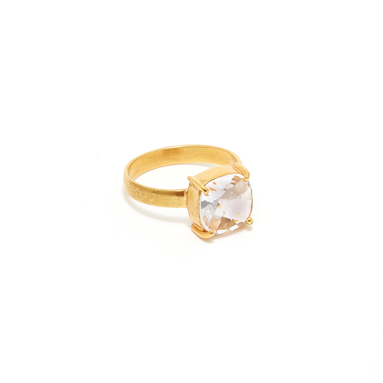 Petit Jai Checker Cut Crystal Dress Ring