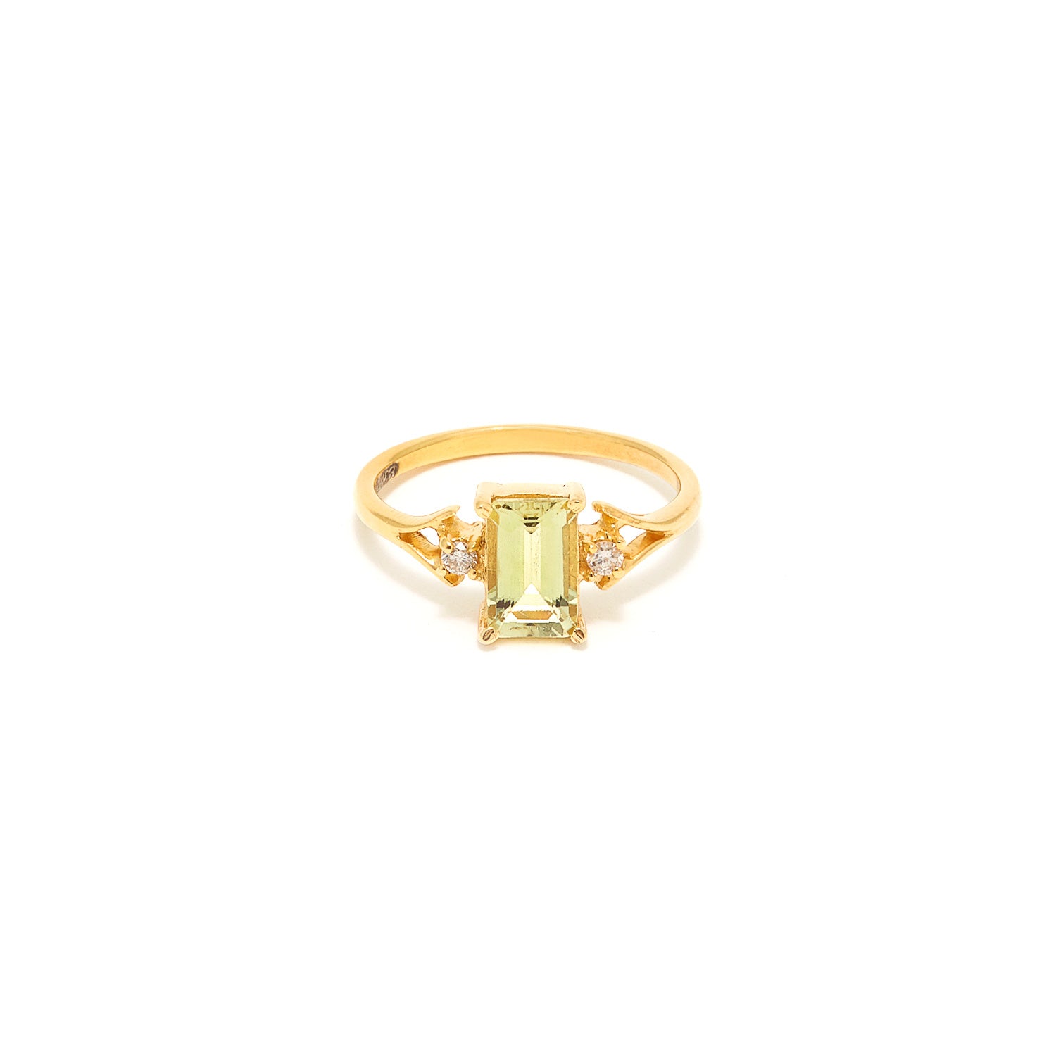 Yellow Aquamarine Diamond Ring