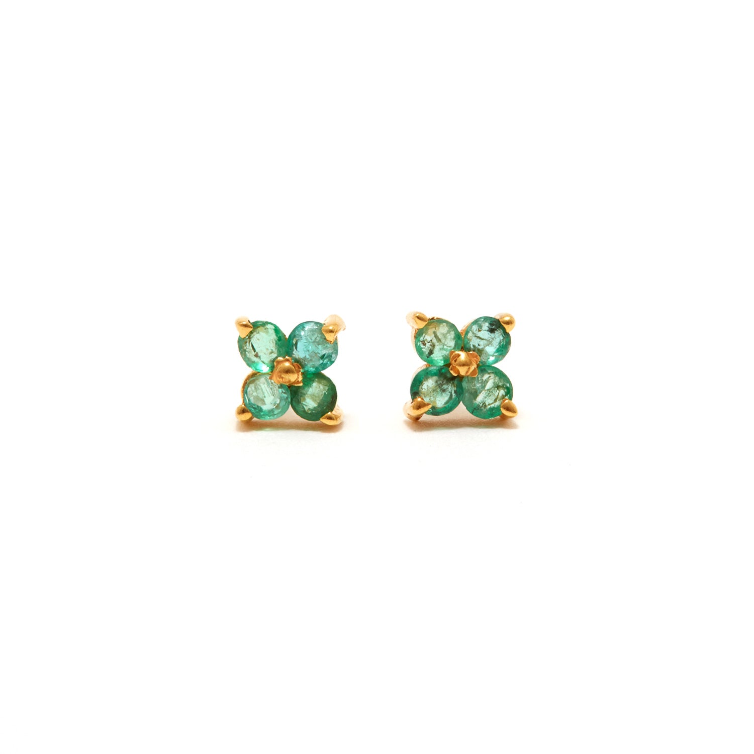 Petit Jai Emerald Flower Four Earrings