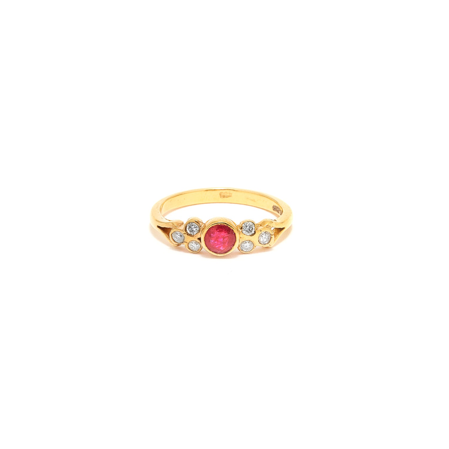 Ruby Diamond Nouveau Victorian Ring-Ring-Jaipur Atelier