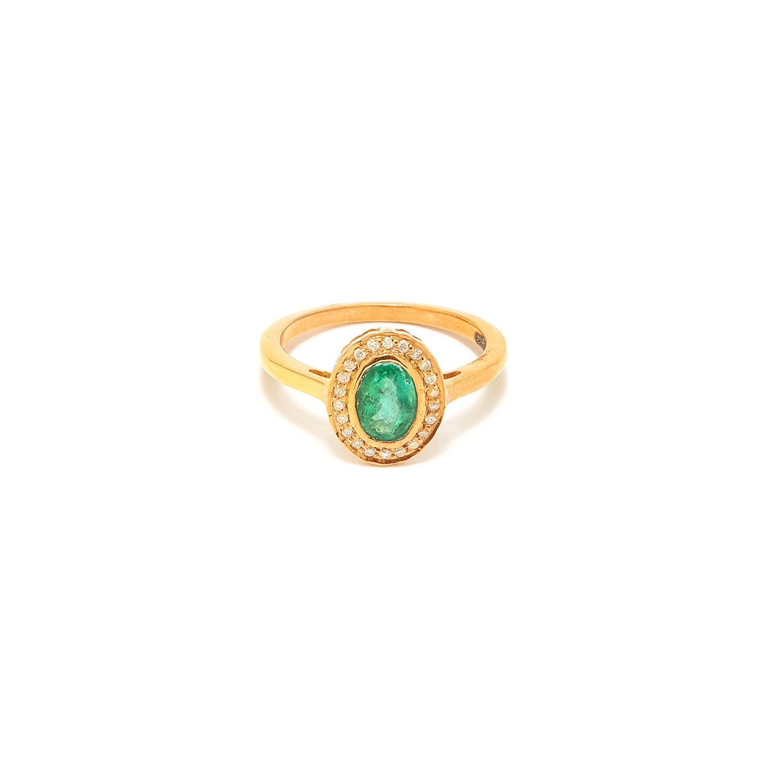 Emerald Diamond Oval Ring