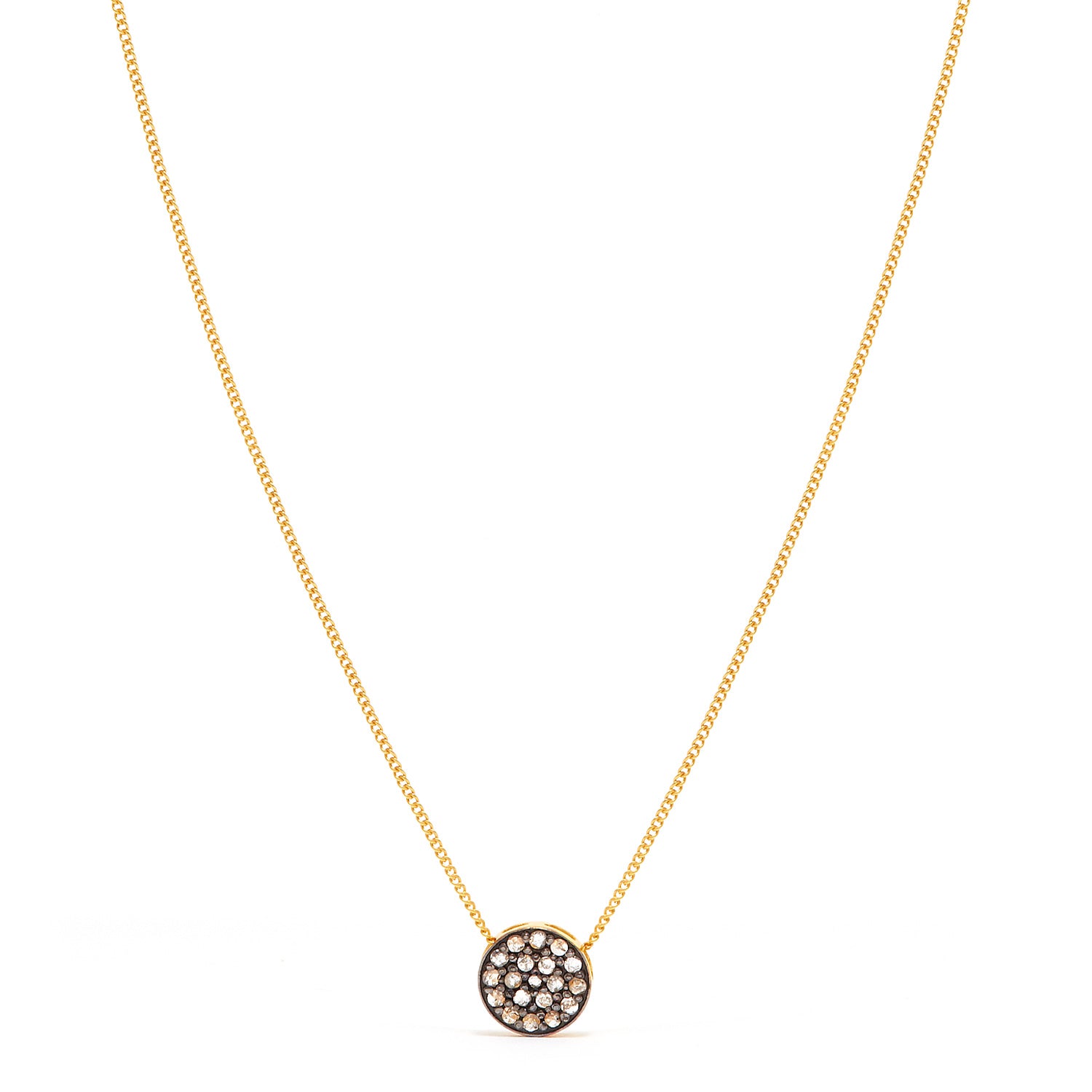 Black Diamond Disc Pendant-Pendant-Jaipur Atelier