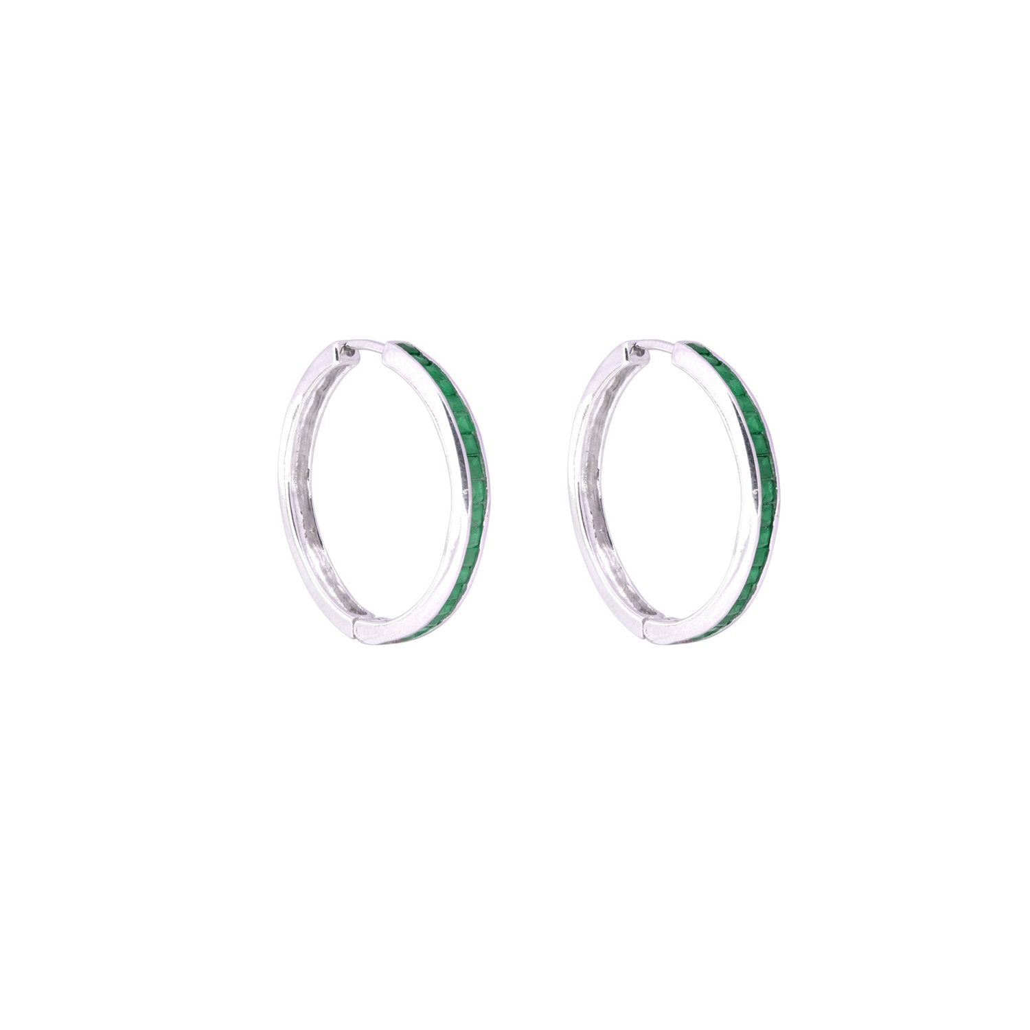 Emerald Elle Baguette Hoops