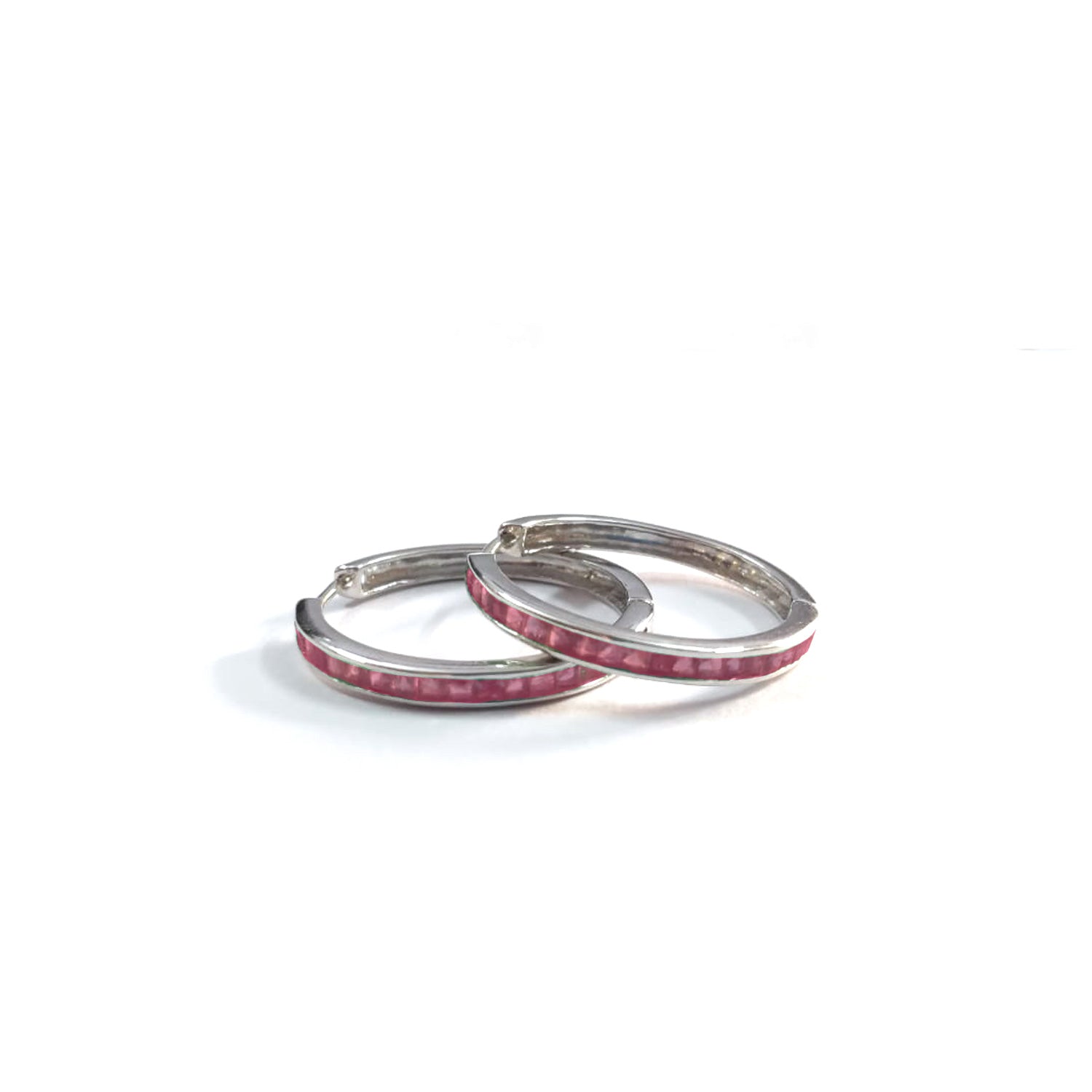 Ruby Elle Baguette Hoops-Earrings-Jaipur Atelier