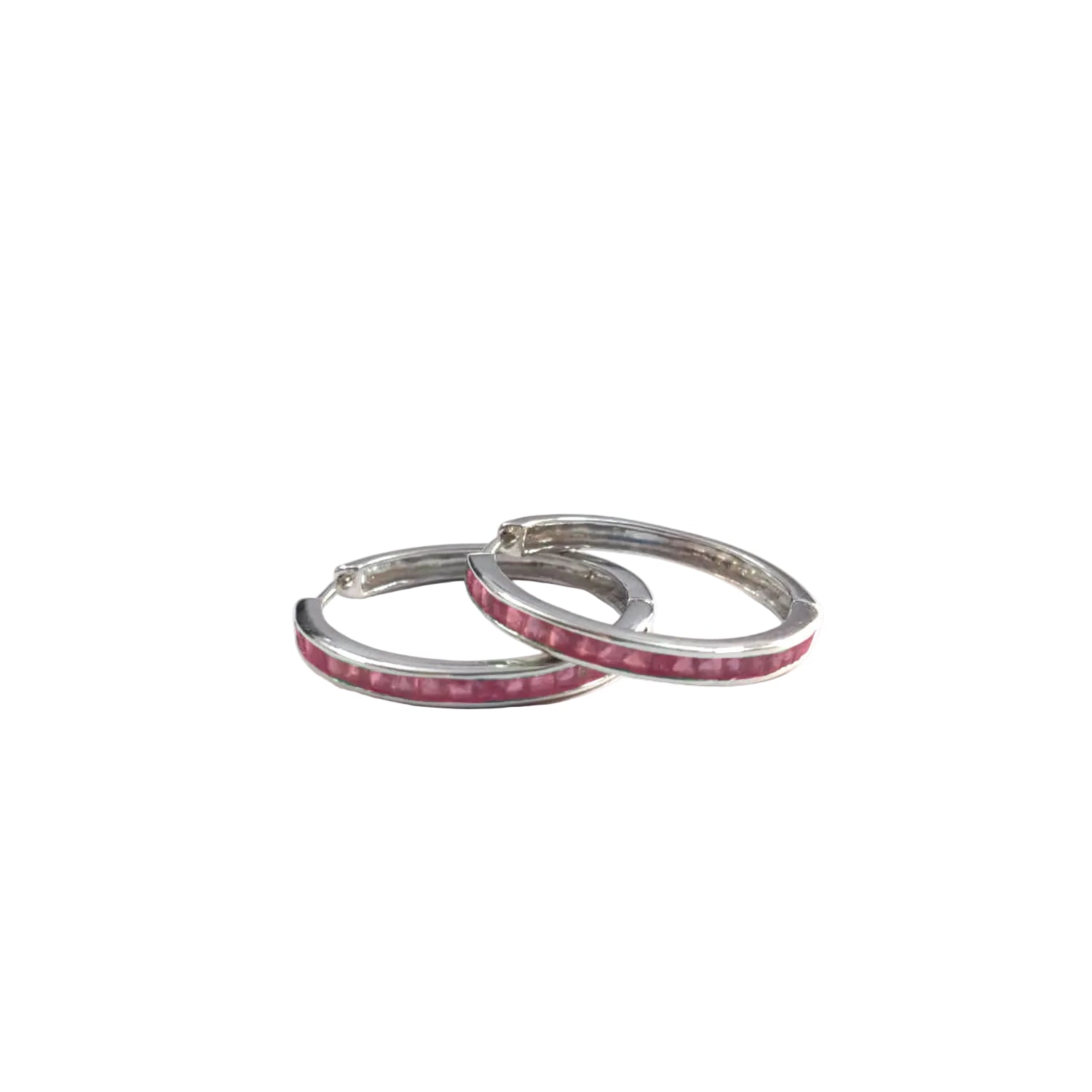 Ruby Elle Baguette Hoops-Earrings-Jaipur Atelier