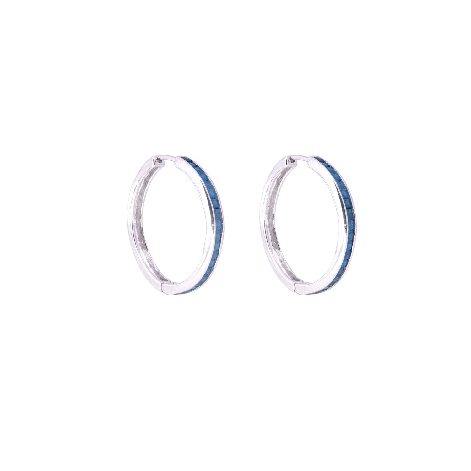 Sapphire Elle Baguette Hoops