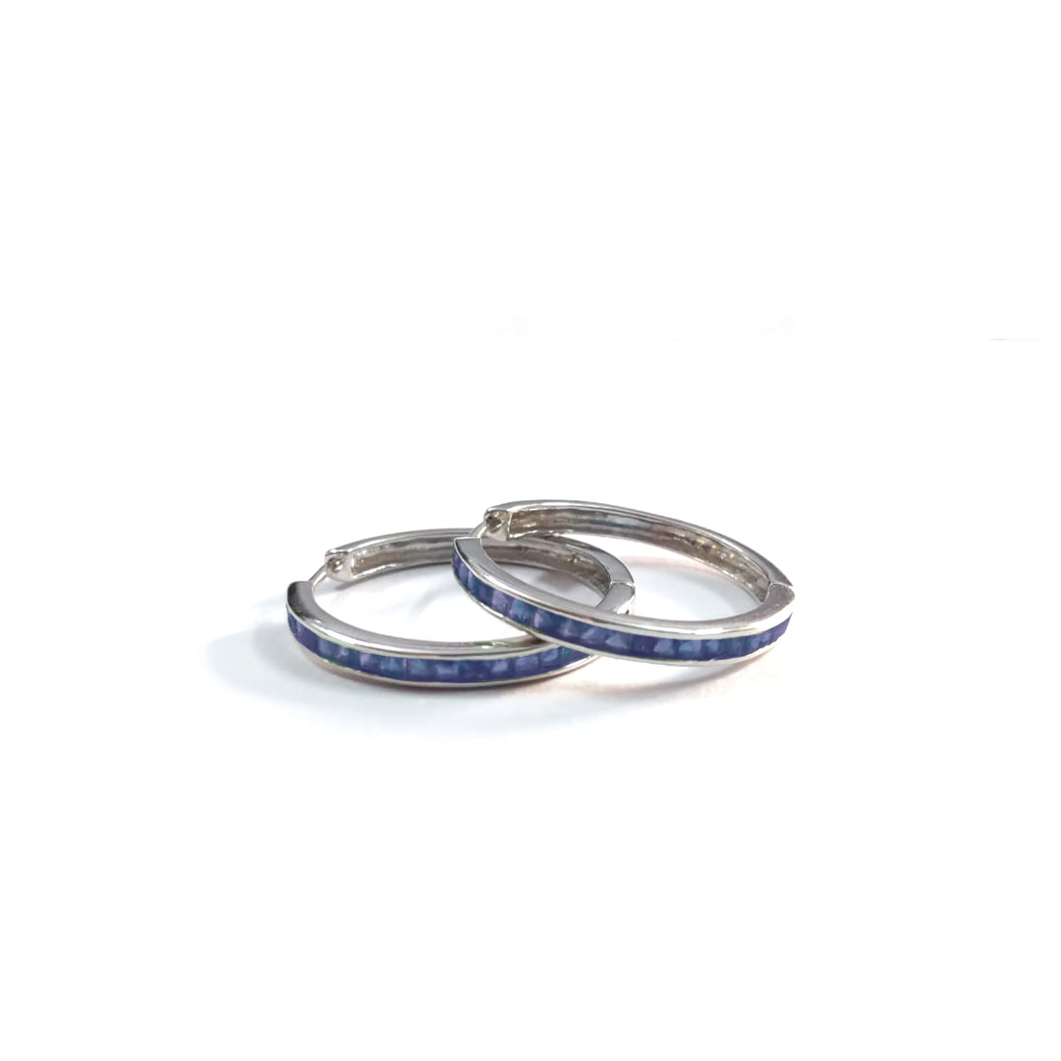 Sapphire Elle Baguette Hoops-Earrings-Jaipur Atelier