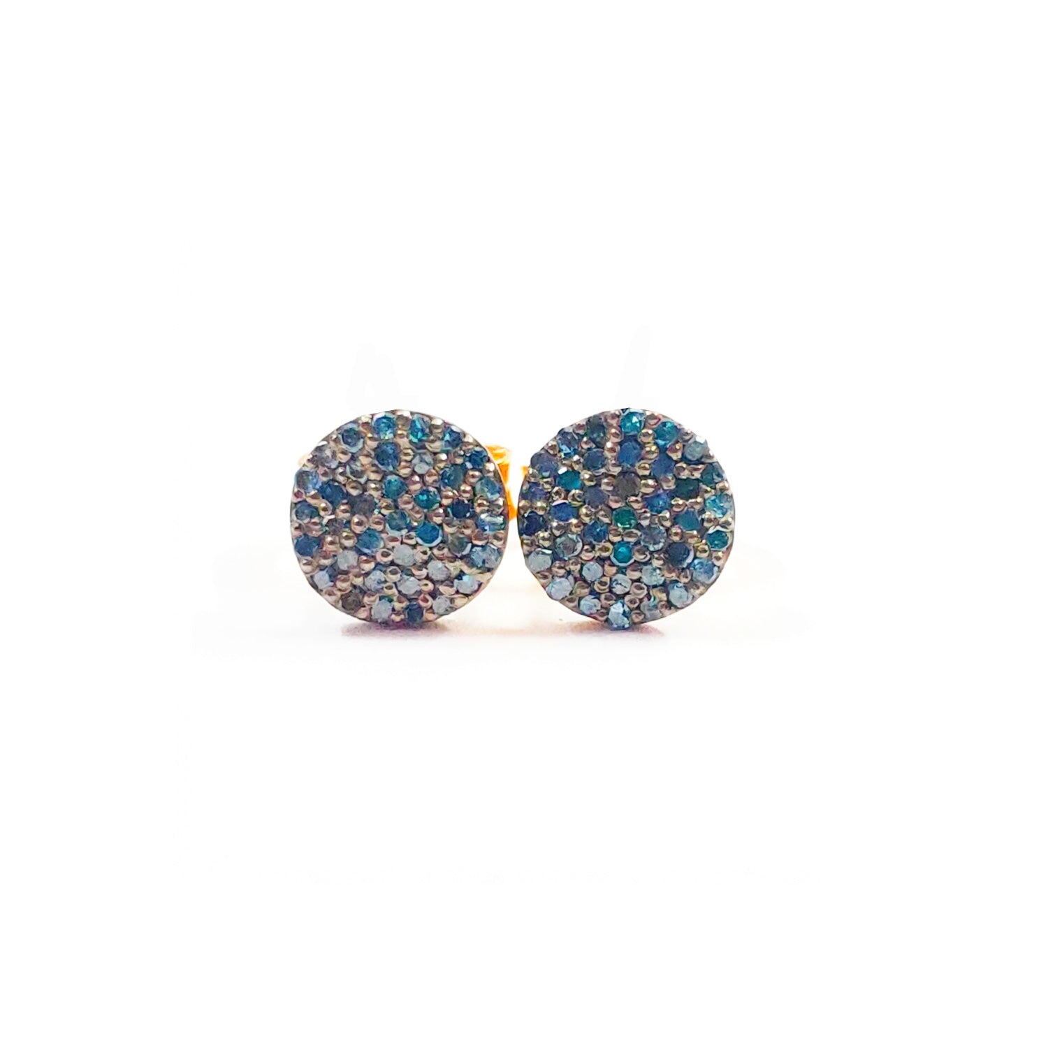 Blue Diamond Blackened Wave Studs