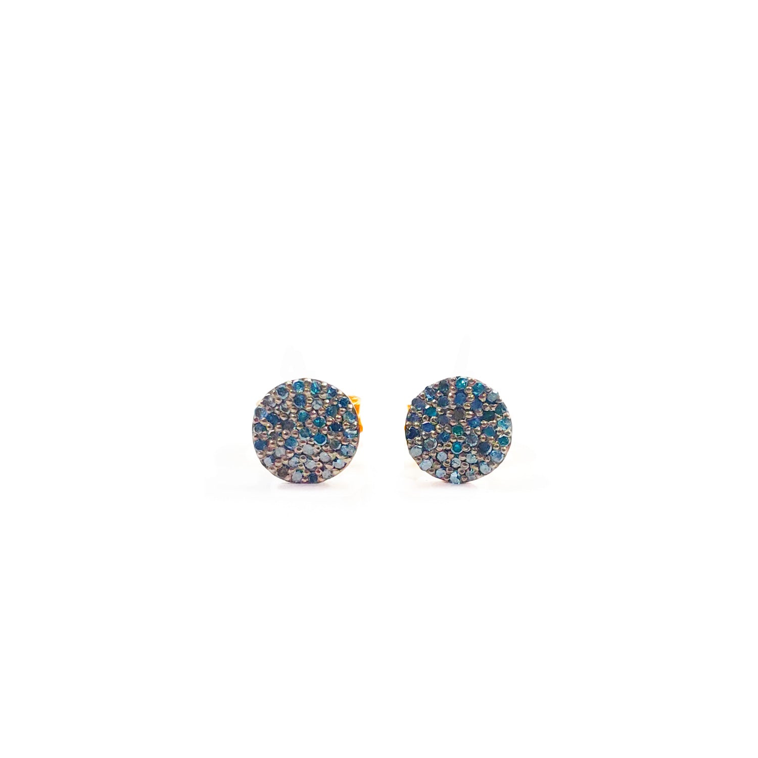 Blue Diamond Blackened Wave Studs