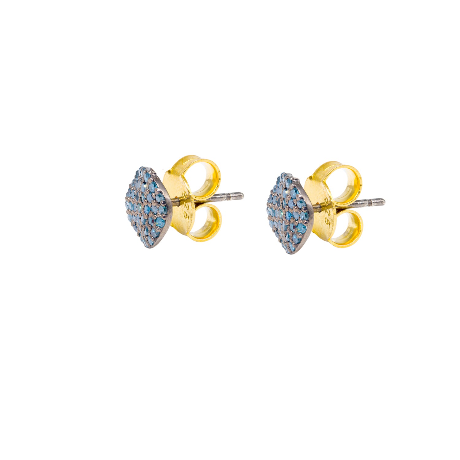 Blue Diamond Blackened Wave Studs