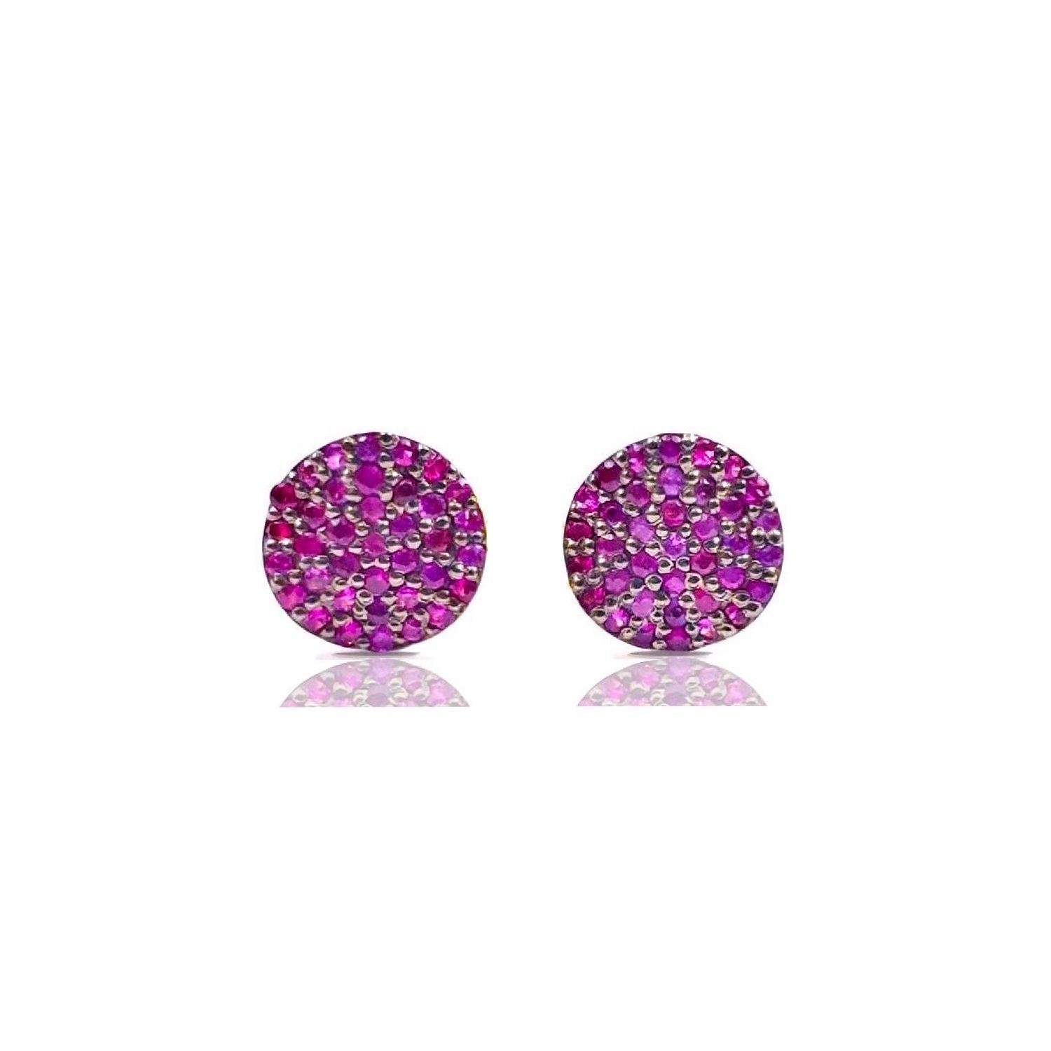 Ruby Blackened Wave Studs