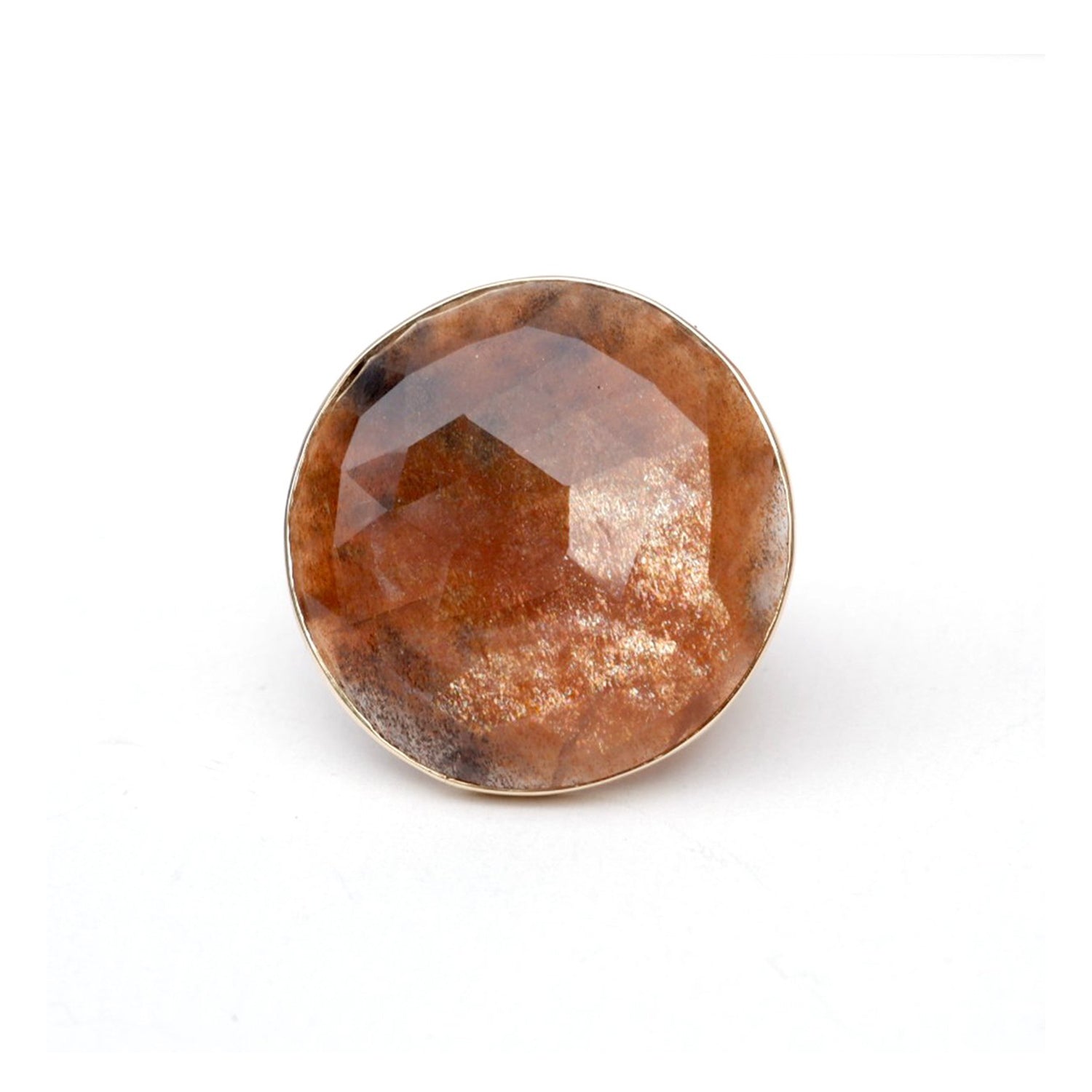 Golden Moonstone Dome Cocktail Ring