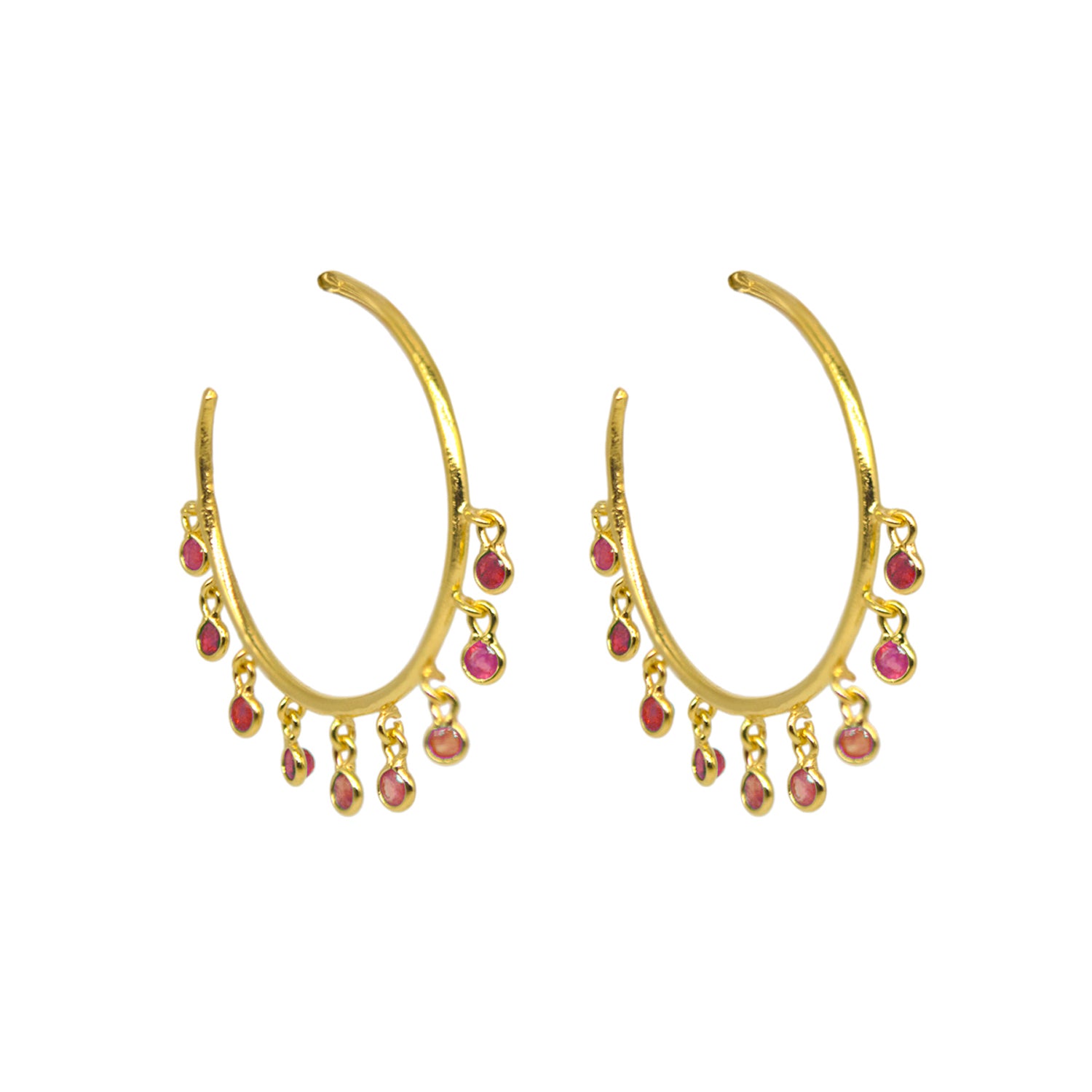 Jerry Ruby Hoop Earrings