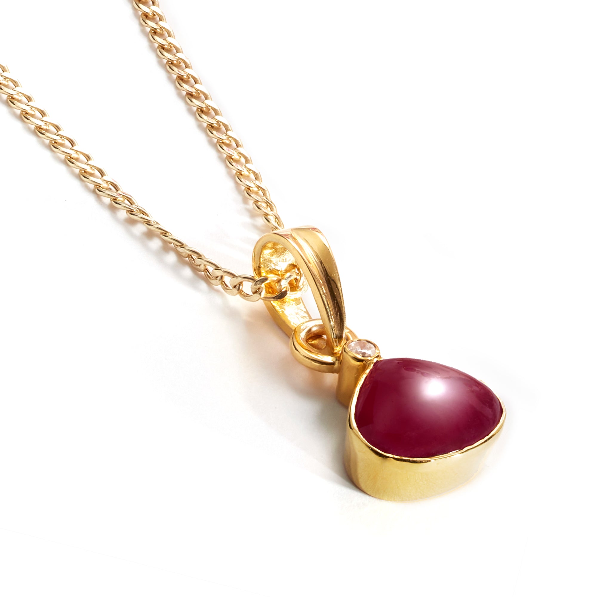 Burmese Ruby Diamond Pendant